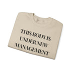 This body is under new management. Cancer free Sweatshirt | Inspirational Crewneck, Gift for Fitness Lovers, Motivational Apparel, Unisex Sweatshirt, Cozy Fitness Wear