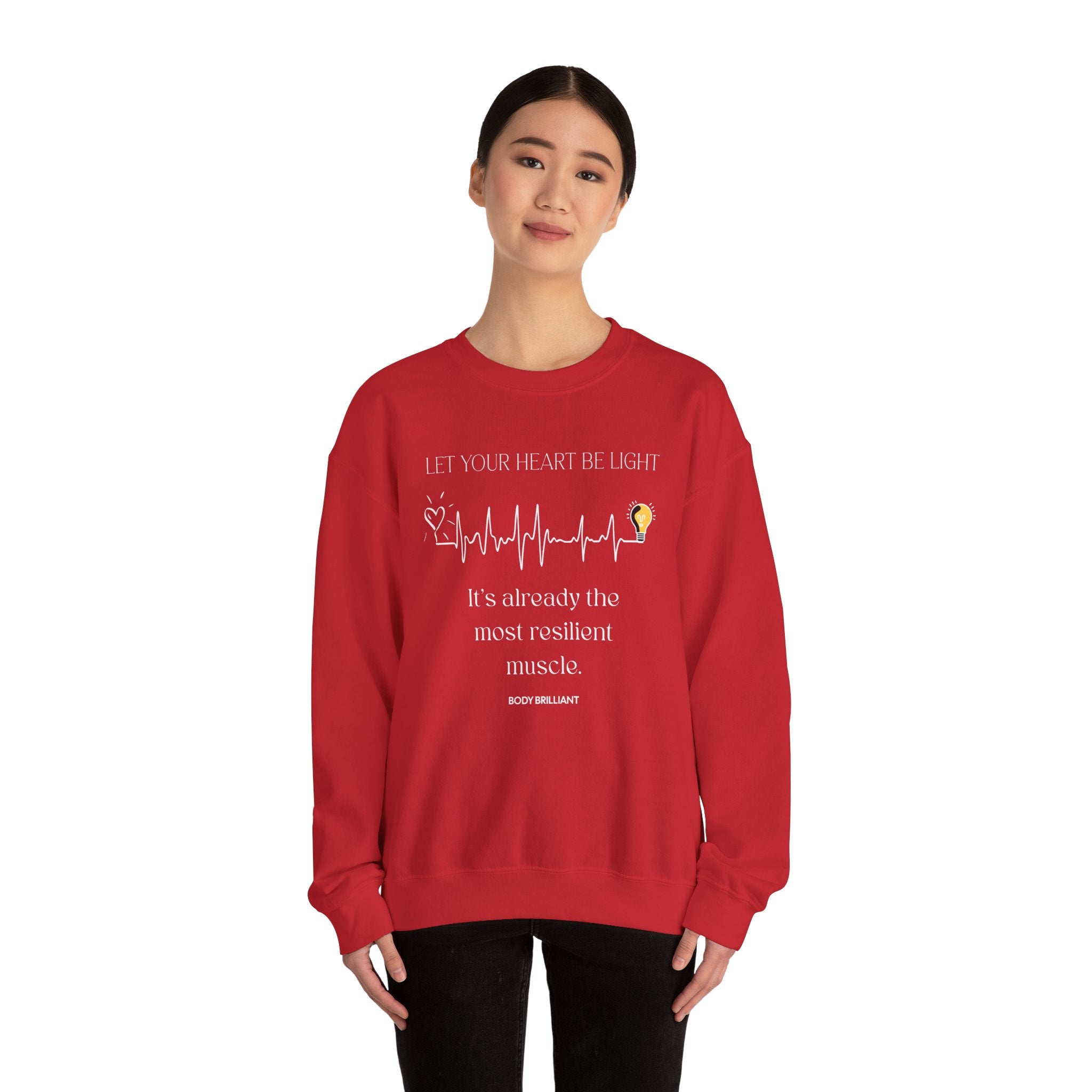 Let your heart be light Sweatshirt | Inspirational Crewneck, Gift for Fitness Lovers, Motivational Apparel, Unisex Sweatshirt, Cozy Fitness Wear