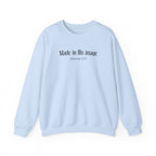 Made in his image Sweatshirt | Inspirational Crewneck, Gift for Fitness Lovers, Motivational Apparel, Unisex Sweatshirt, Cozy Fitness Wear