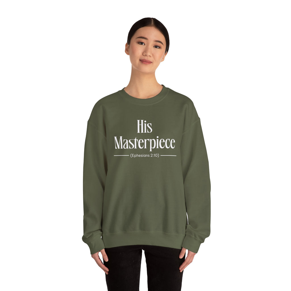 His Masterpiece Sweatshirt | Inspirational Crewneck, Gift for Fitness Lovers, Motivational Apparel, Unisex Sweatshirt, Cozy Fitness Wear