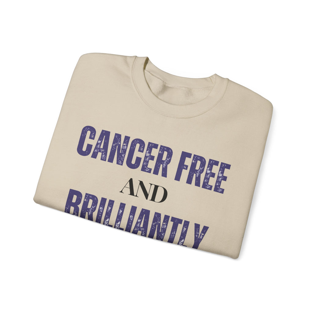 Cancer-free and brilliantly me Sweatshirt | Inspirational Crewneck, Gift for Fitness Lovers, Motivational Apparel, Unisex Sweatshirt, Cozy Fitness Wear