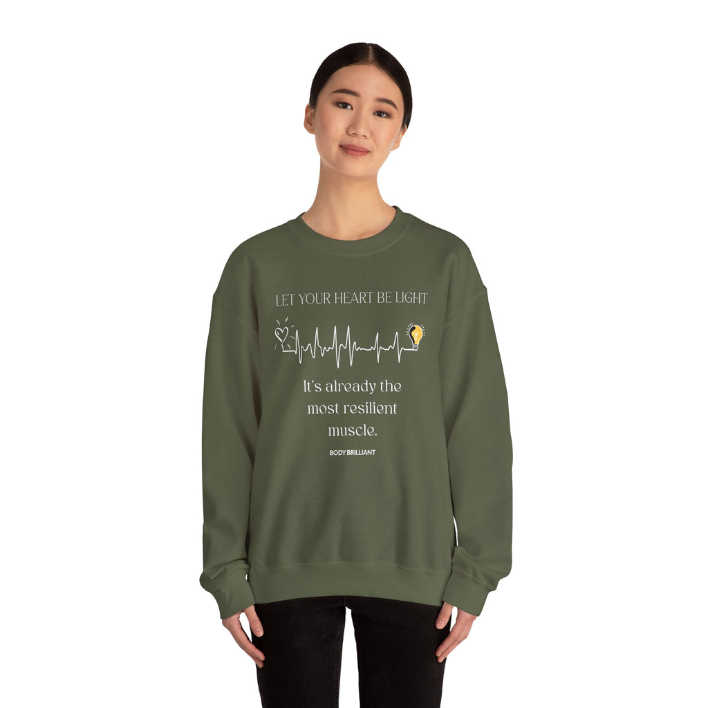 Let your heart be light Sweatshirt | Inspirational Crewneck, Gift for Fitness Lovers, Motivational Apparel, Unisex Sweatshirt, Cozy Fitness Wear