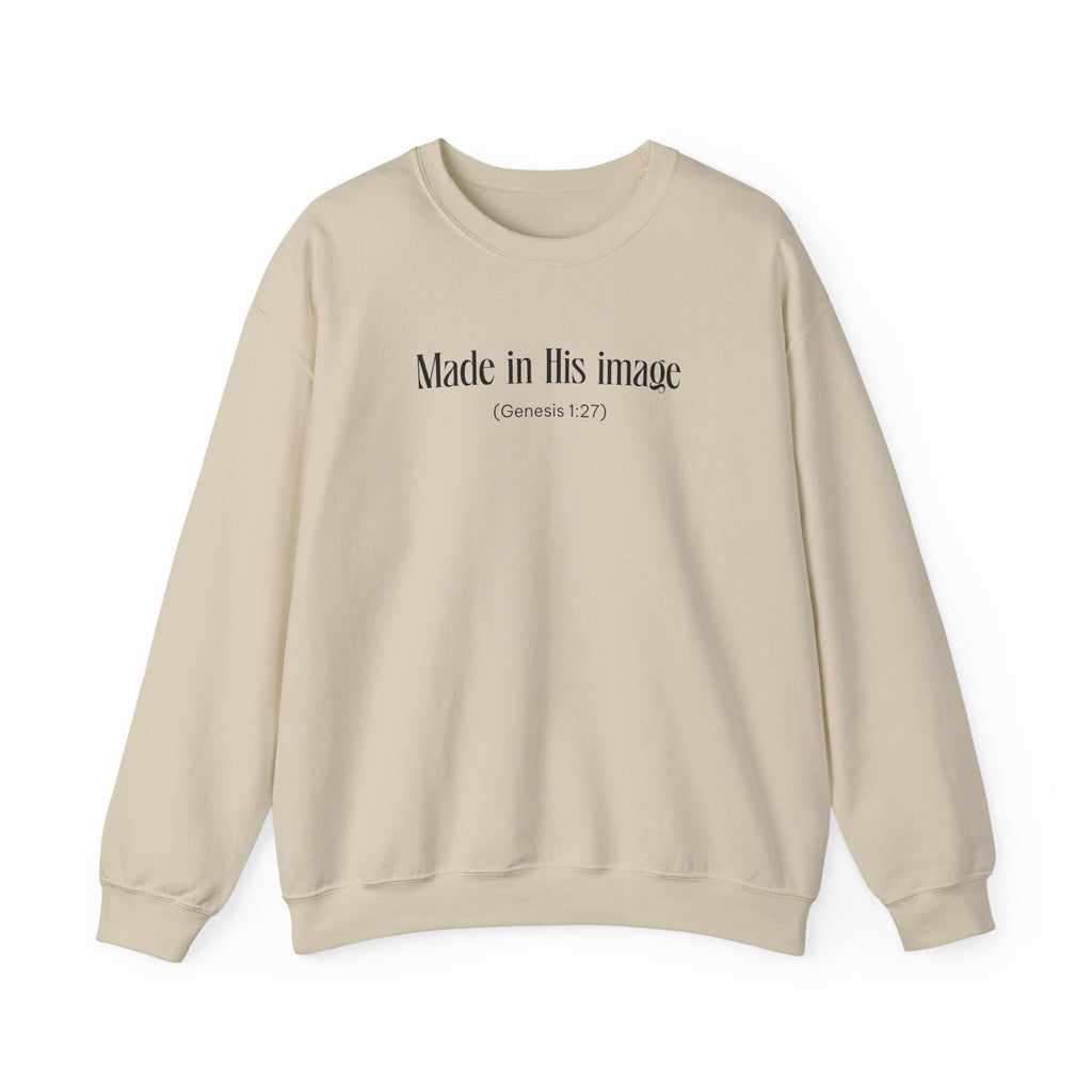 Made in his image Sweatshirt | Inspirational Crewneck, Gift for Fitness Lovers, Motivational Apparel, Unisex Sweatshirt, Cozy Fitness Wear