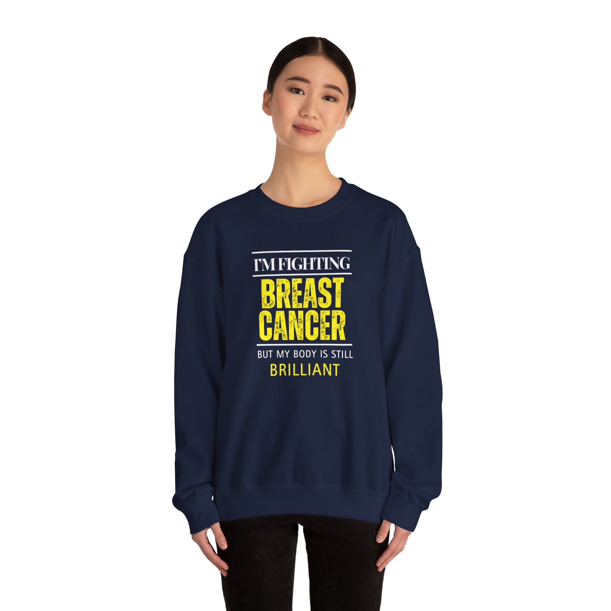 I'm fighting breast cancer Sweatshirt | Inspirational Crewneck, Gift for Fitness Lovers, Motivational Apparel, Unisex Sweatshirt, Cozy Fitness Wear