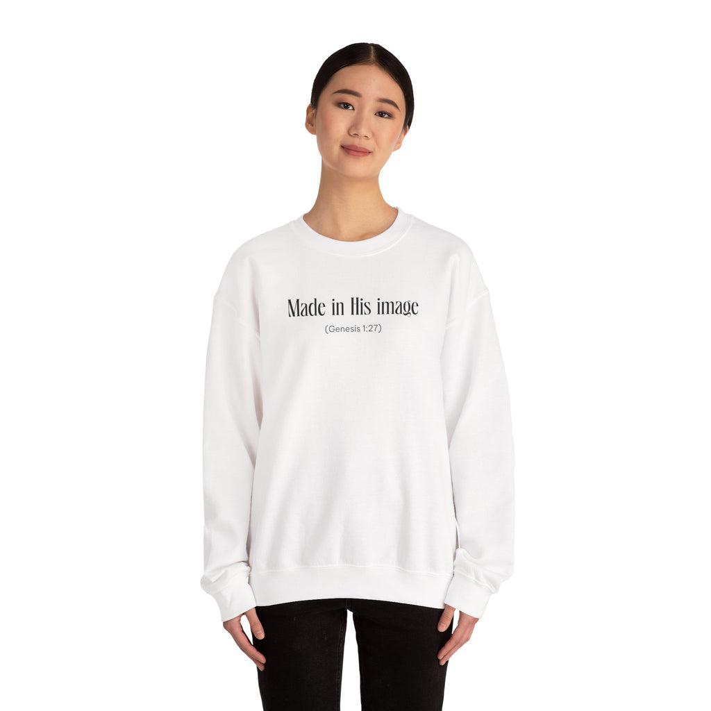 Made in his image Sweatshirt | Inspirational Crewneck, Gift for Fitness Lovers, Motivational Apparel, Unisex Sweatshirt, Cozy Fitness Wear