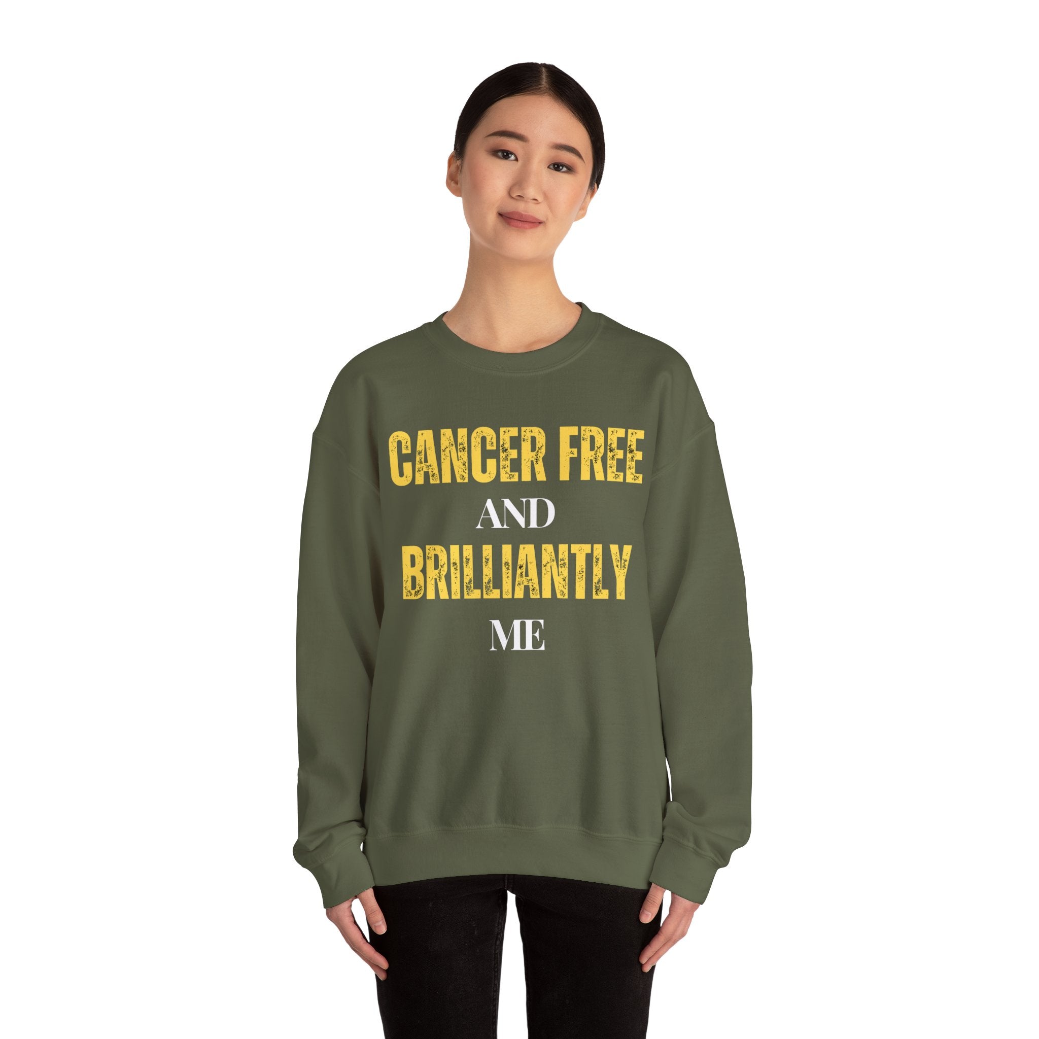 Cancer-free and brilliantly me Sweatshirt | Inspirational Crewneck, Gift for Fitness Lovers, Motivational Apparel, Unisex Sweatshirt, Cozy Fitness Wear