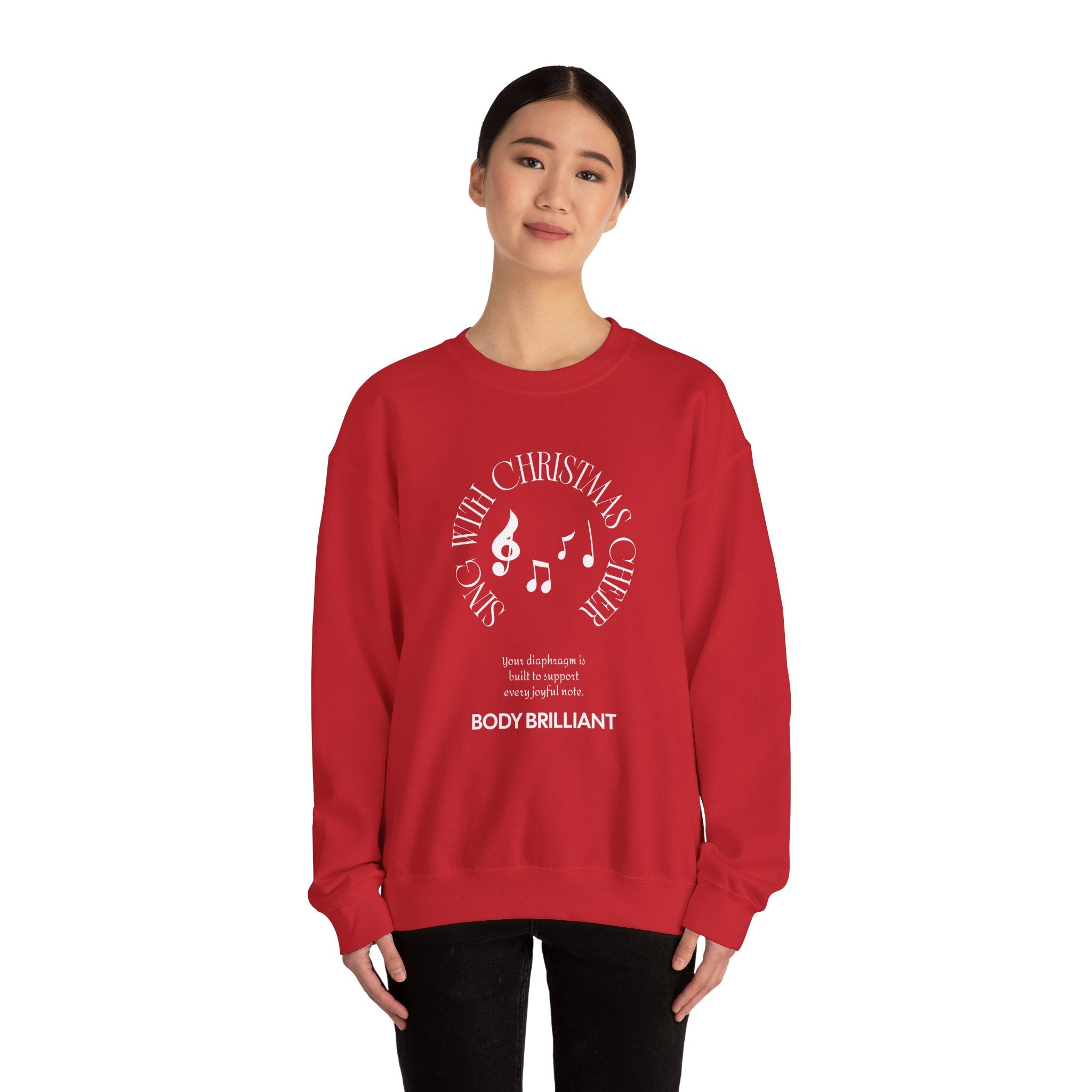 Sing with Christmas cheer Sweatshirt | Inspirational Crewneck, Gift for Fitness Lovers, Motivational Apparel, Unisex Sweatshirt, Cozy Fitness Wear