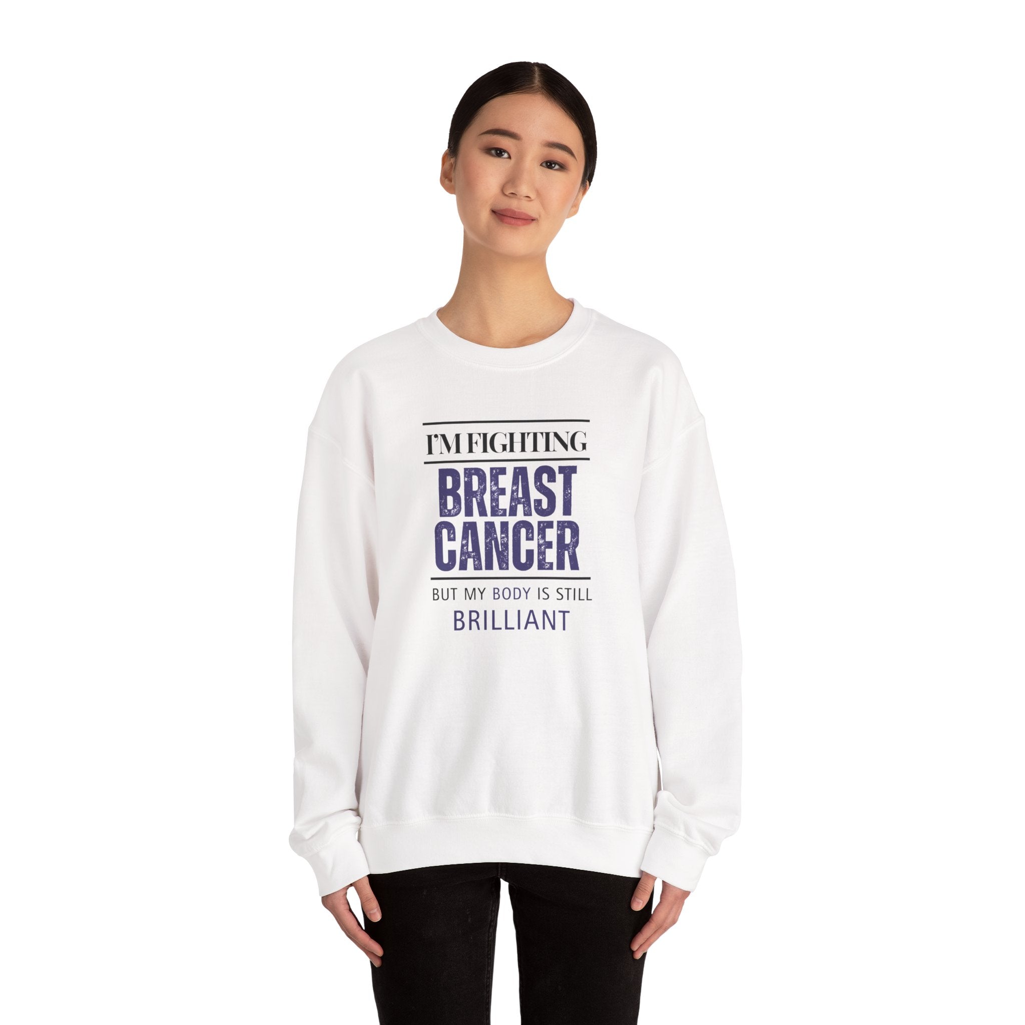 I'm fighting breast cancer Sweatshirt | Inspirational Crewneck, Gift for Fitness Lovers, Motivational Apparel, Unisex Sweatshirt, Cozy Fitness Wear