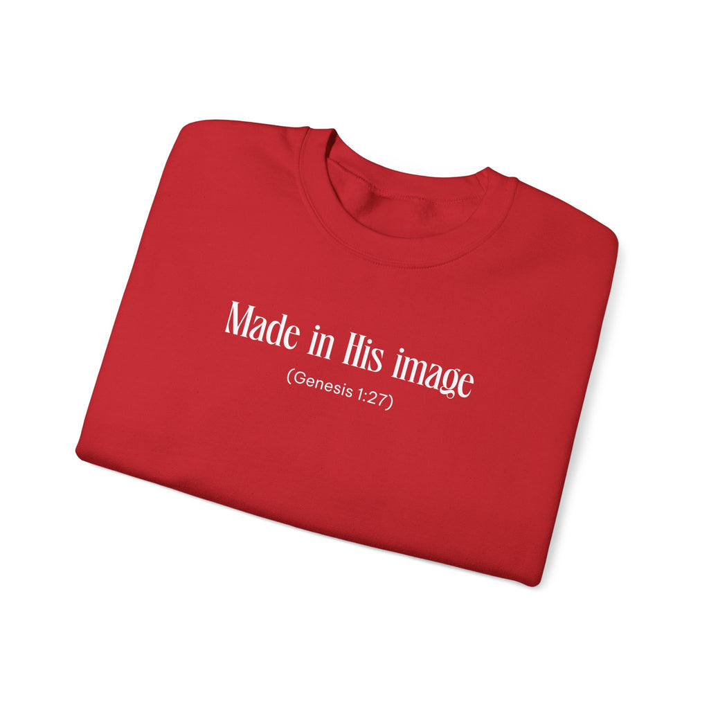 Made in his image Sweatshirt | Inspirational Crewneck, Gift for Fitness Lovers, Motivational Apparel, Unisex Sweatshirt, Cozy Fitness Wear