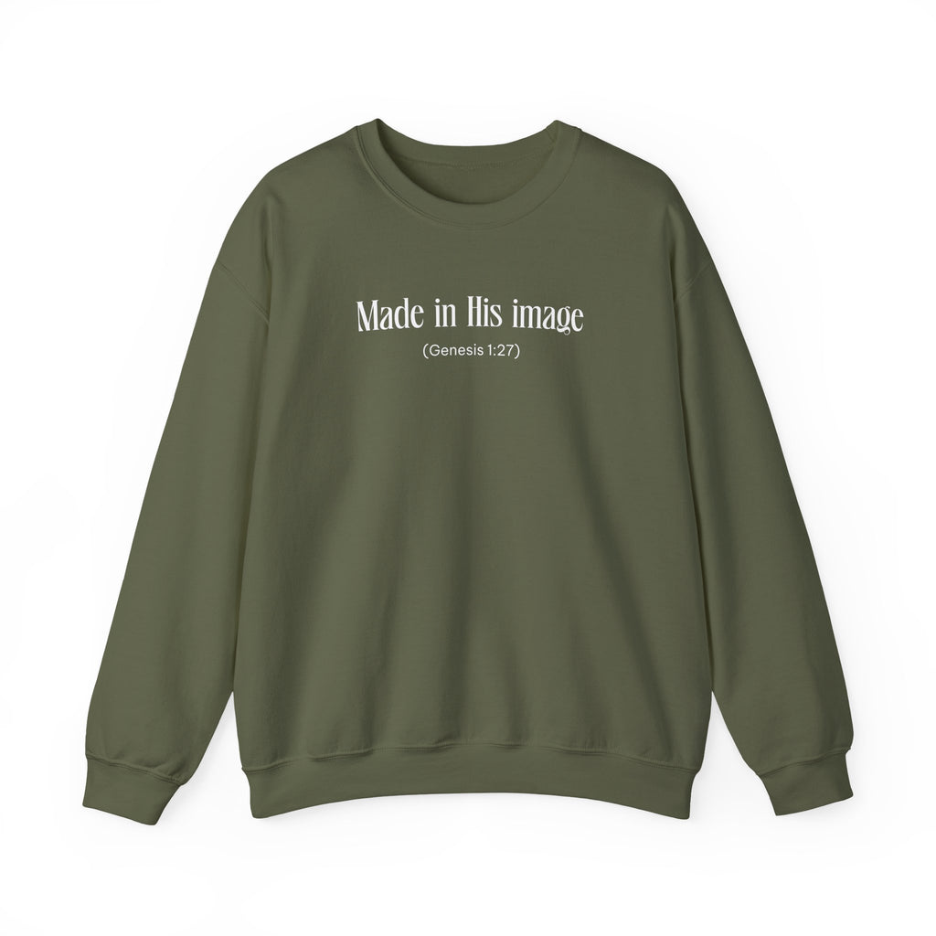 Made in his image Sweatshirt | Inspirational Crewneck, Gift for Fitness Lovers, Motivational Apparel, Unisex Sweatshirt, Cozy Fitness Wear