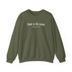 Made in his image Sweatshirt | Inspirational Crewneck, Gift for Fitness Lovers, Motivational Apparel, Unisex Sweatshirt, Cozy Fitness Wear