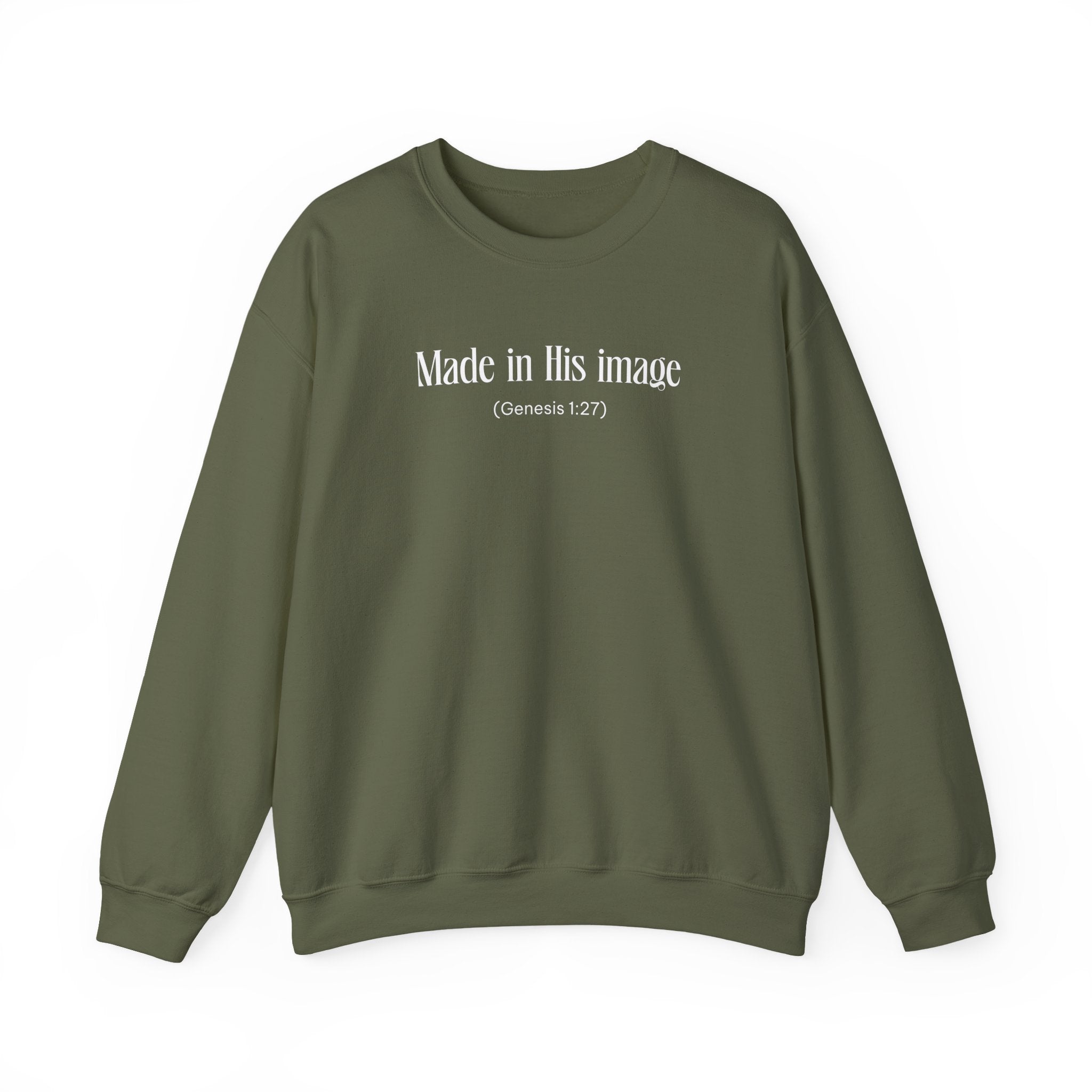 Made in his image Sweatshirt | Inspirational Crewneck, Gift for Fitness Lovers, Motivational Apparel, Unisex Sweatshirt, Cozy Fitness Wear