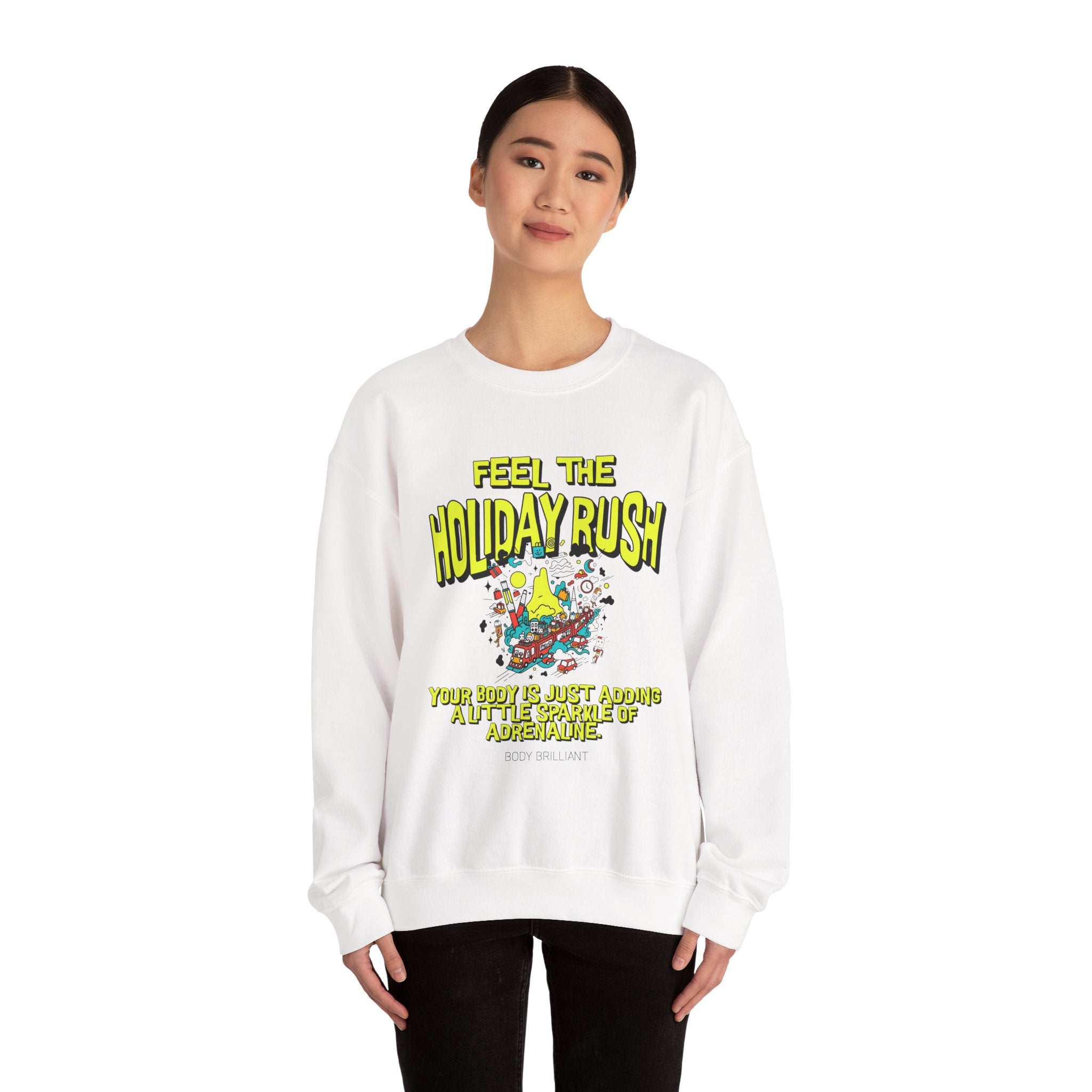 Feel the holiday rush Sweatshirt | Inspirational Crewneck, Gift for Fitness Lovers, Motivational Apparel, Unisex Sweatshirt, Cozy Fitness Wear