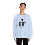 Open Your Heart Sweatshirt | Inspirational Crewneck, Gift for Fitness Lovers, Motivational Apparel, Unisex Sweatshirt, Cozy Fitness Wear