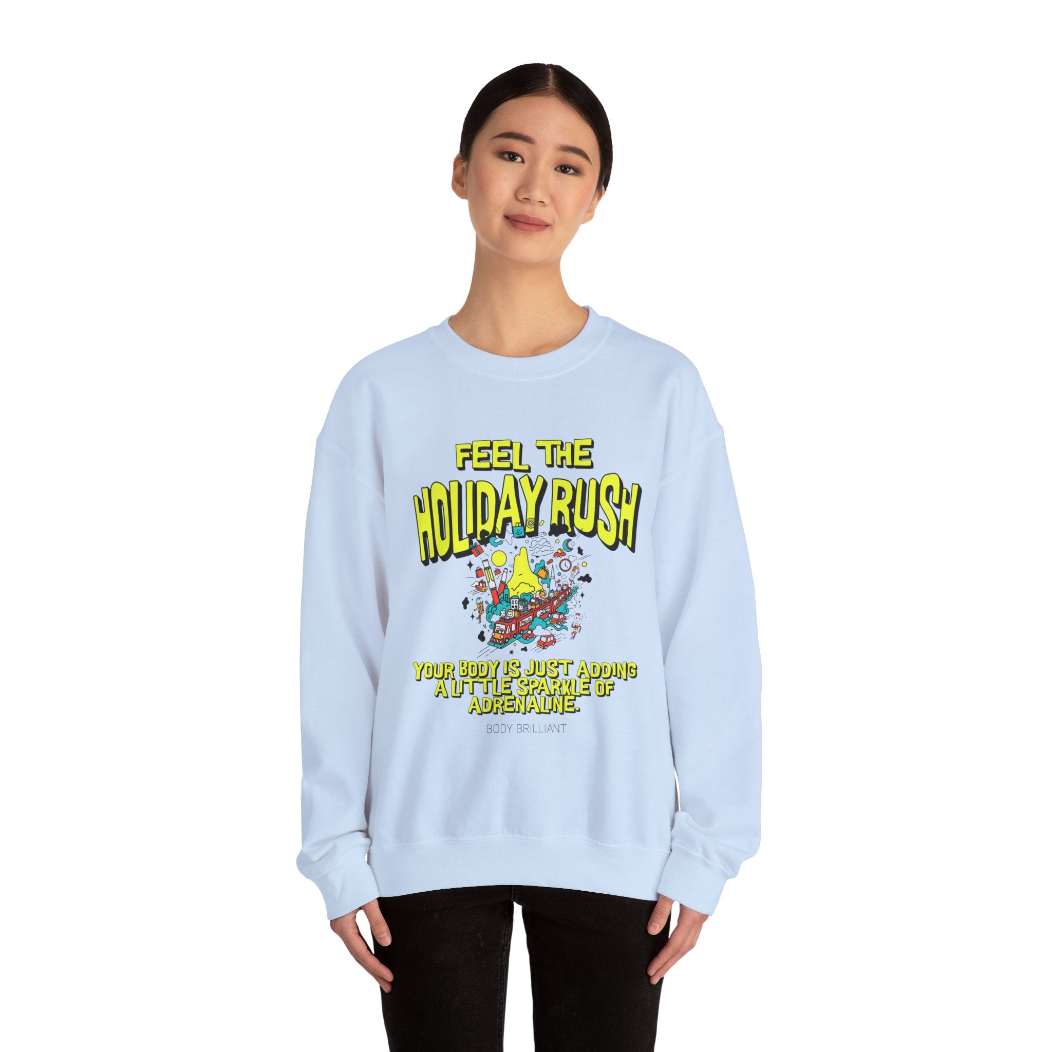 Feel the holiday rush Sweatshirt | Inspirational Crewneck, Gift for Fitness Lovers, Motivational Apparel, Unisex Sweatshirt, Cozy Fitness Wear
