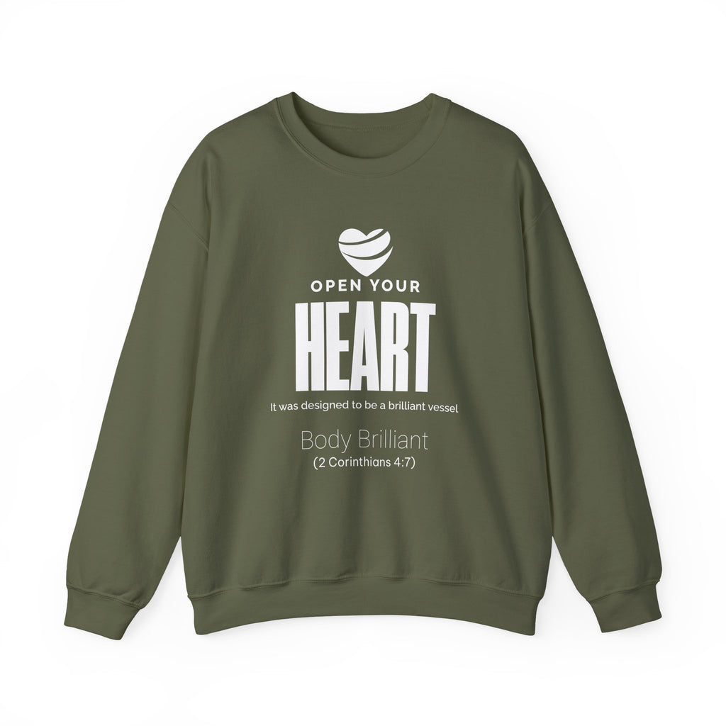 Open Your Heart Sweatshirt | Inspirational Crewneck, Gift for Fitness Lovers, Motivational Apparel, Unisex Sweatshirt, Cozy Fitness Wear