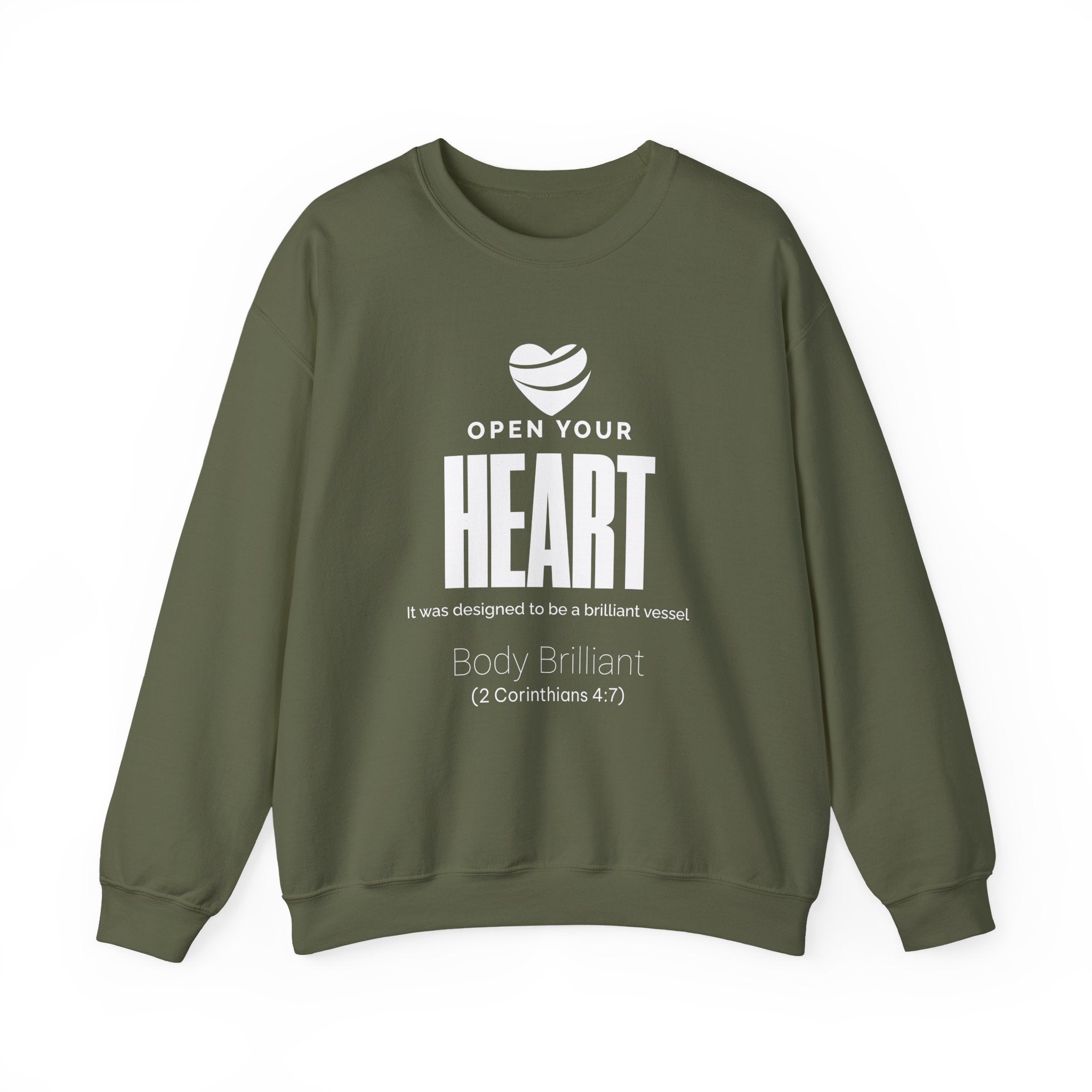 Open Your Heart Sweatshirt | Inspirational Crewneck, Gift for Fitness Lovers, Motivational Apparel, Unisex Sweatshirt, Cozy Fitness Wear