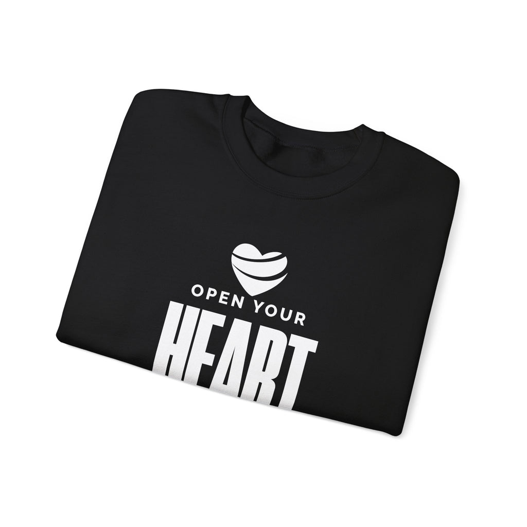 Open Your Heart Sweatshirt | Inspirational Crewneck, Gift for Fitness Lovers, Motivational Apparel, Unisex Sweatshirt, Cozy Fitness Wear