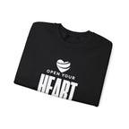 Open Your Heart Sweatshirt | Inspirational Crewneck, Gift for Fitness Lovers, Motivational Apparel, Unisex Sweatshirt, Cozy Fitness Wear