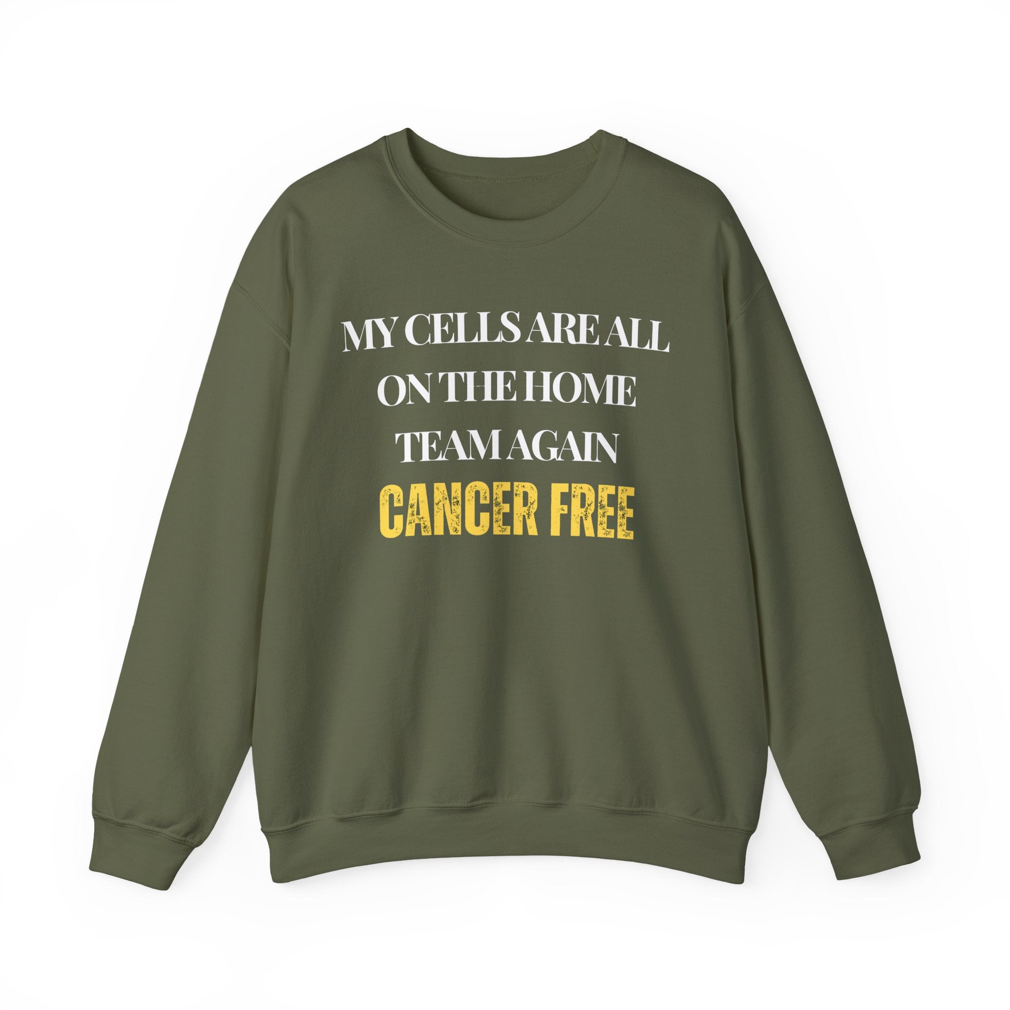 My cells are all on the home team again. Cancer free Sweatshirt | Inspirational Crewneck, Gift for Fitness Lovers, Motivational Apparel, Unisex Sweatshirt, Cozy Fitness Wear