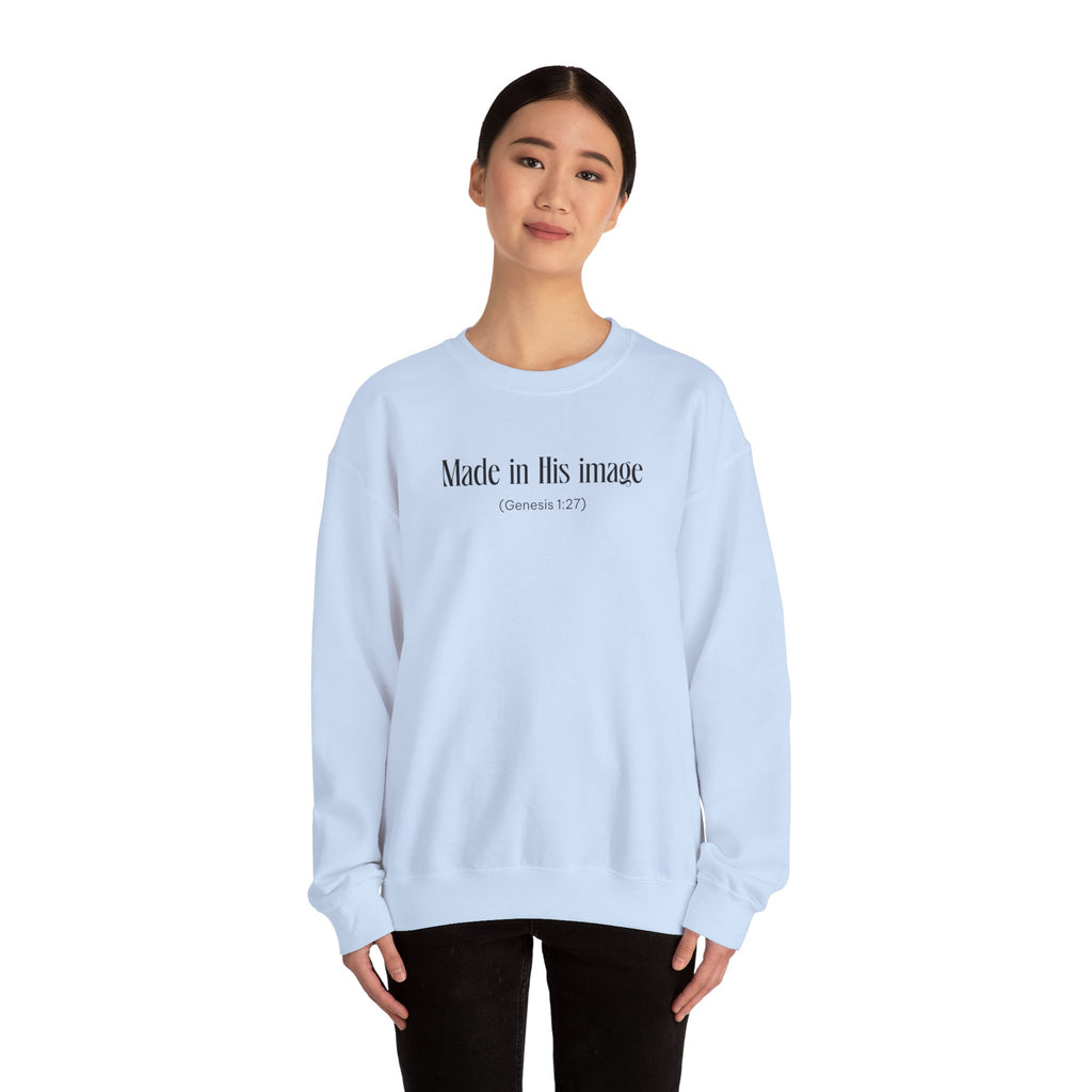 Made in his image Sweatshirt | Inspirational Crewneck, Gift for Fitness Lovers, Motivational Apparel, Unisex Sweatshirt, Cozy Fitness Wear
