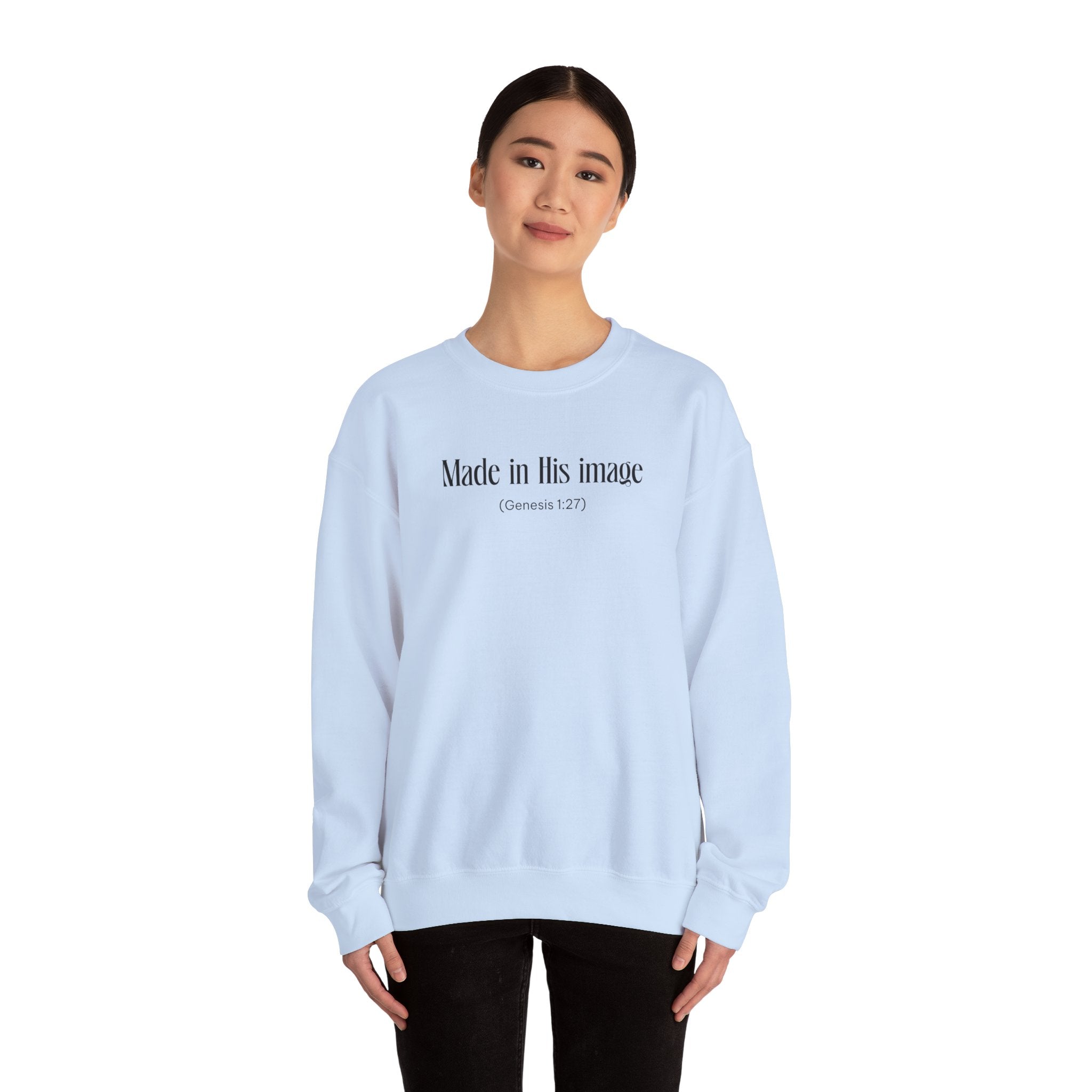 Made in his image Sweatshirt | Inspirational Crewneck, Gift for Fitness Lovers, Motivational Apparel, Unisex Sweatshirt, Cozy Fitness Wear
