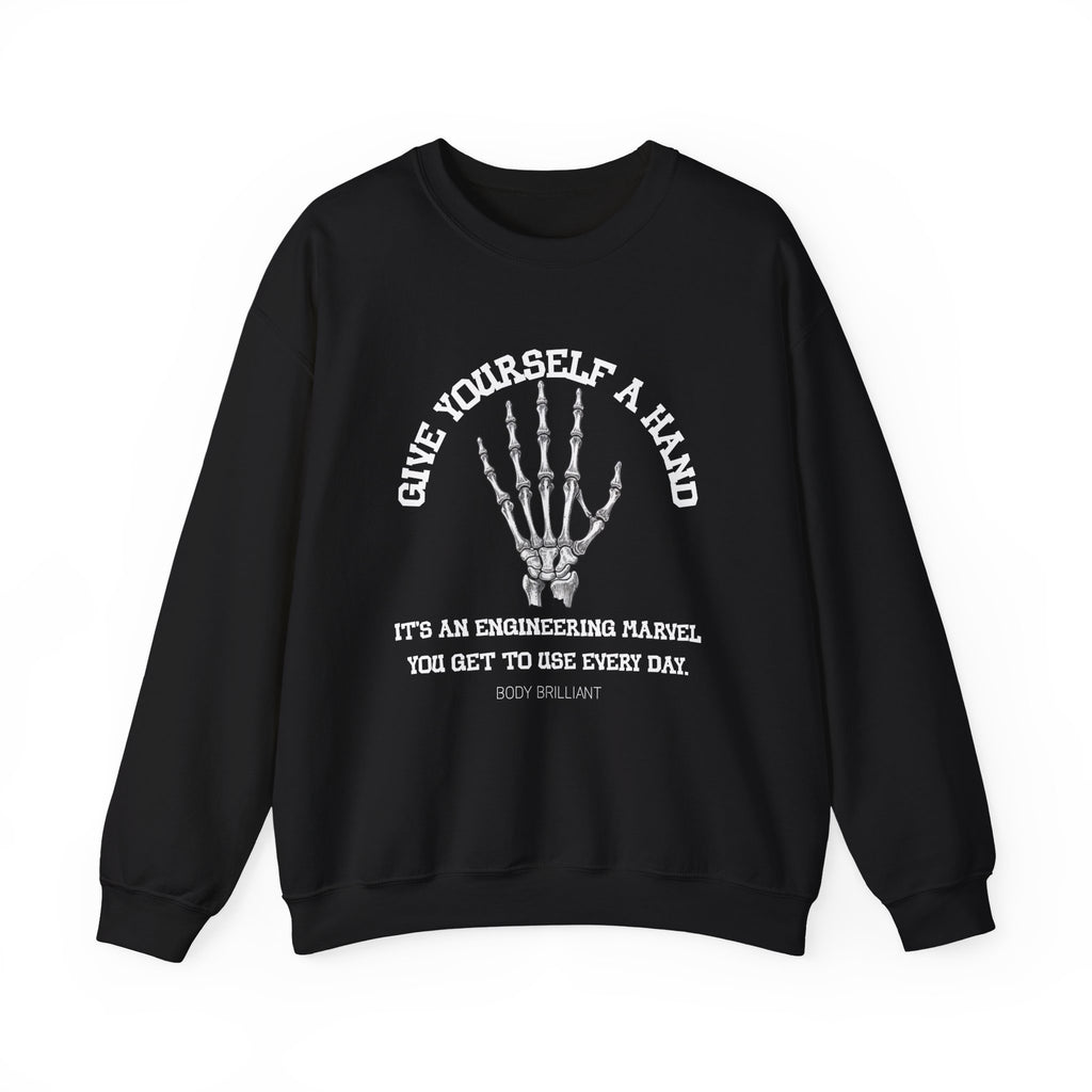 Give yourself a hand Sweatshirt | Inspirational Crewneck, Gift for Fitness Lovers, Motivational Apparel, Unisex Sweatshirt, Cozy Fitness Wear
