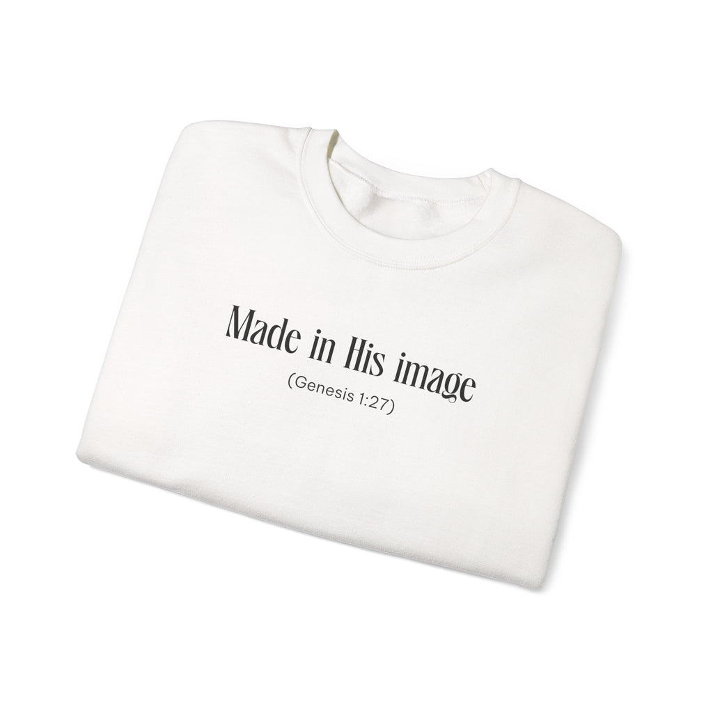 Made in his image Sweatshirt | Inspirational Crewneck, Gift for Fitness Lovers, Motivational Apparel, Unisex Sweatshirt, Cozy Fitness Wear