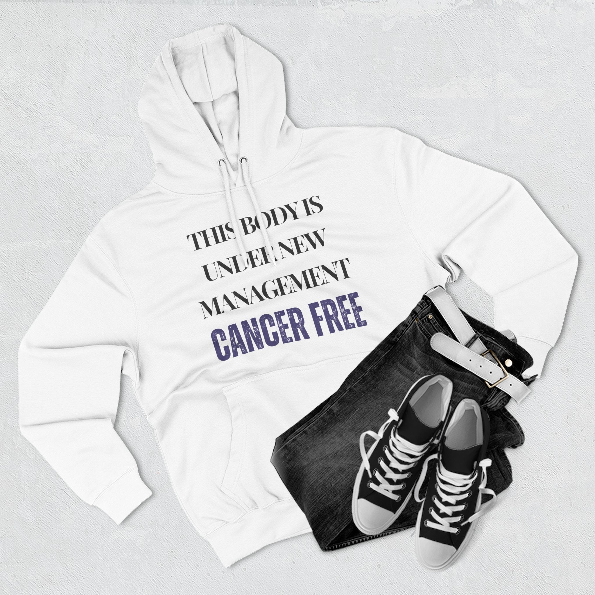 This body is under new management. Cancer free Hoodie, Unisex Sweatshirt, Casual Wear, Gift for Her, Fall Fashion, Holiday Gift