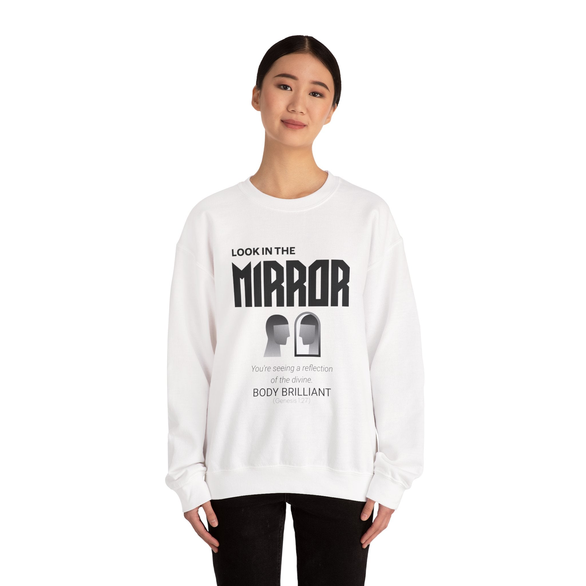Look in the mirror Sweatshirt | Inspirational Crewneck, Gift for Fitness Lovers, Motivational Apparel, Unisex Sweatshirt, Cozy Fitness Wear