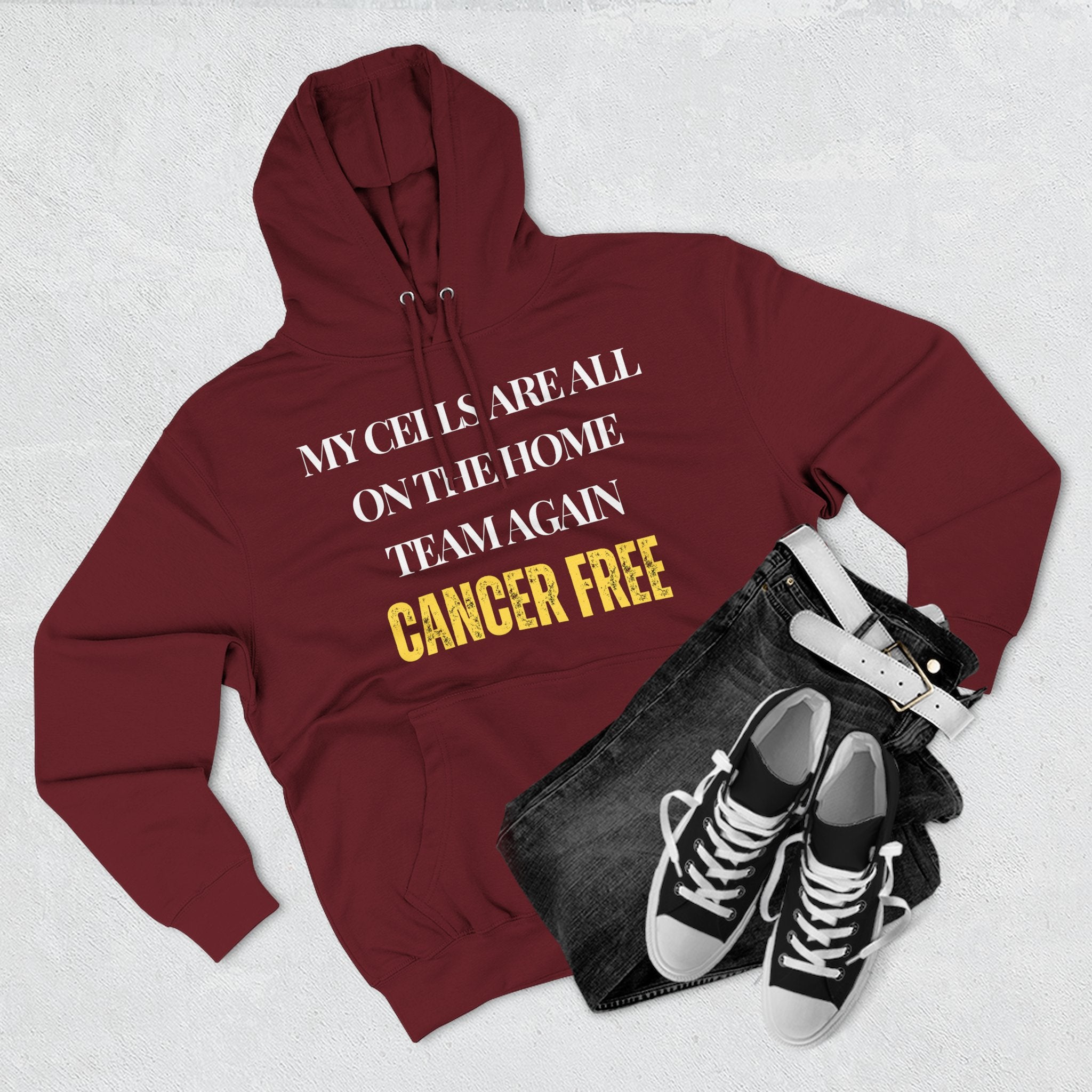 My cells are all on the home team again. Cancer free Hoodie, Unisex Sweatshirt, Casual Wear, Gift for Her, Fall Fashion, Holiday Gift