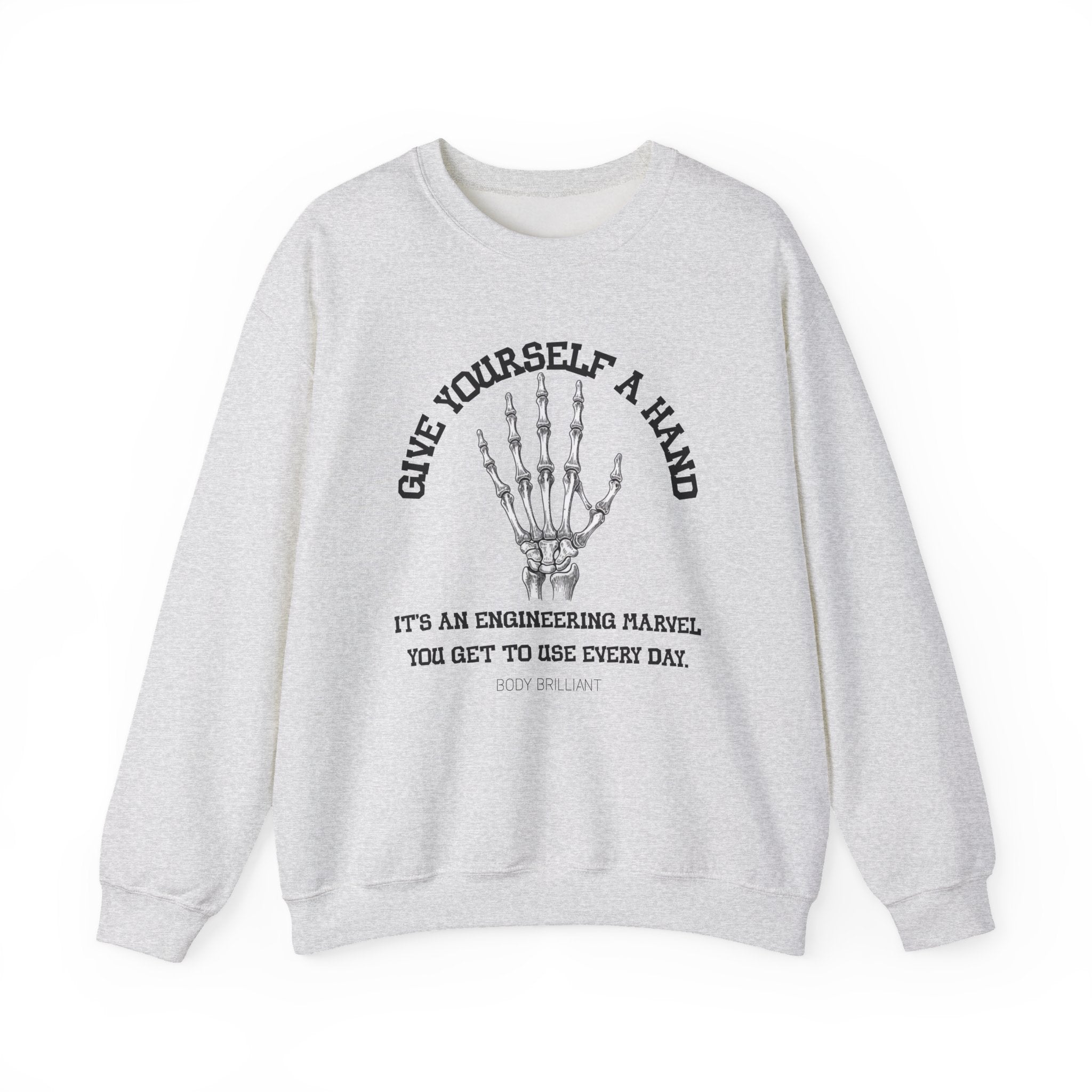 Give yourself a hand Sweatshirt | Inspirational Crewneck, Gift for Fitness Lovers, Motivational Apparel, Unisex Sweatshirt, Cozy Fitness Wear