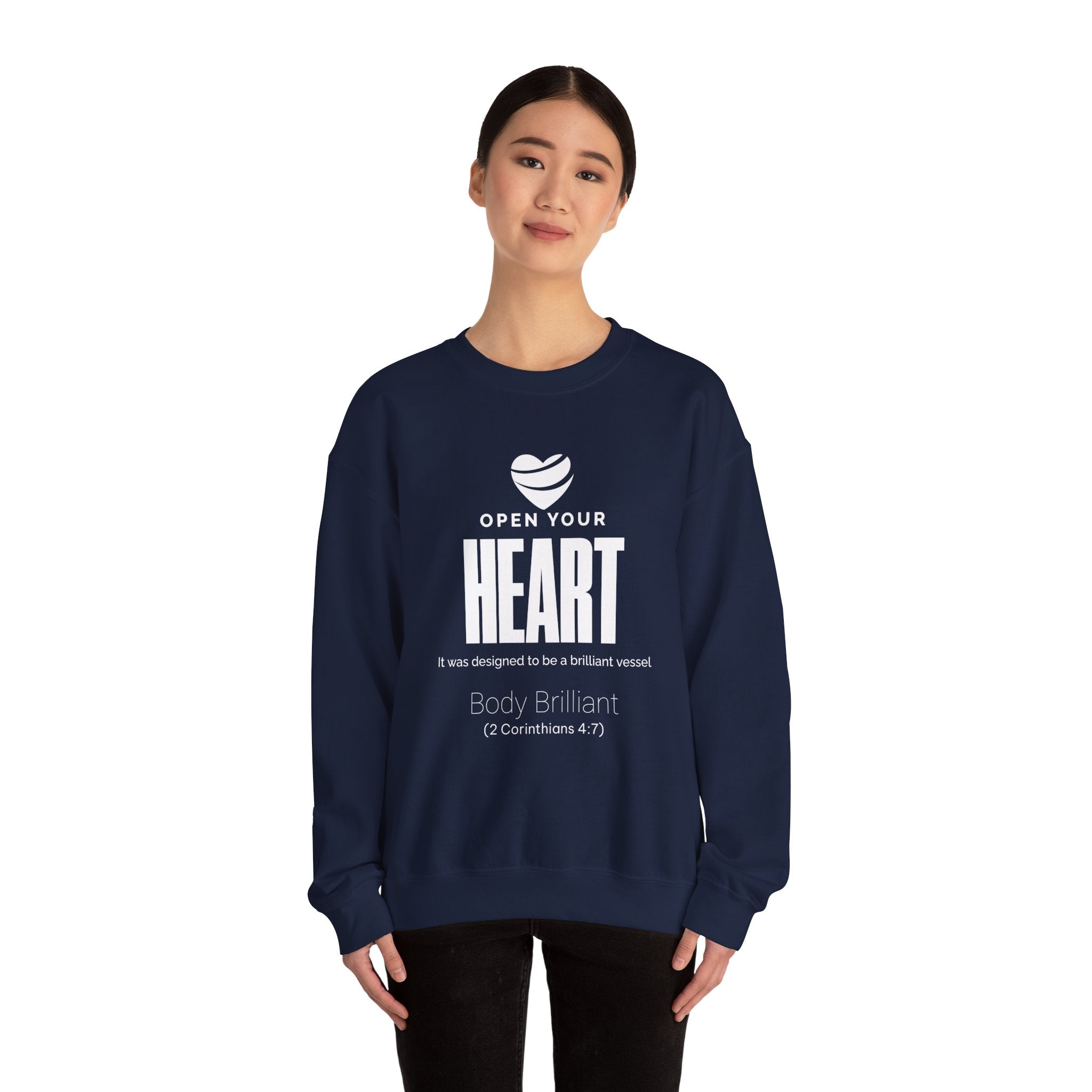 Open Your Heart Sweatshirt | Inspirational Crewneck, Gift for Fitness Lovers, Motivational Apparel, Unisex Sweatshirt, Cozy Fitness Wear