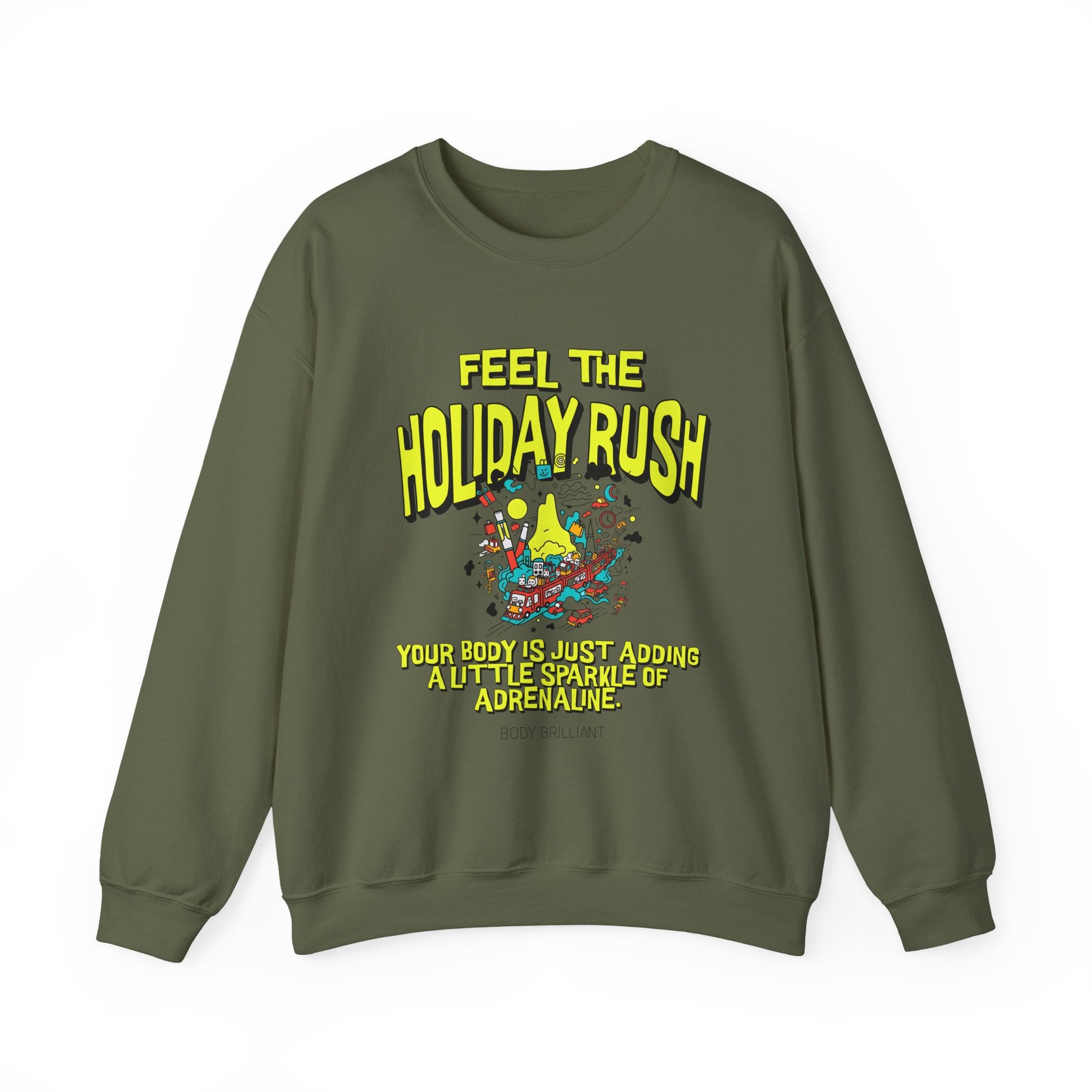 Feel the holiday rush Sweatshirt | Inspirational Crewneck, Gift for Fitness Lovers, Motivational Apparel, Unisex Sweatshirt, Cozy Fitness Wear
