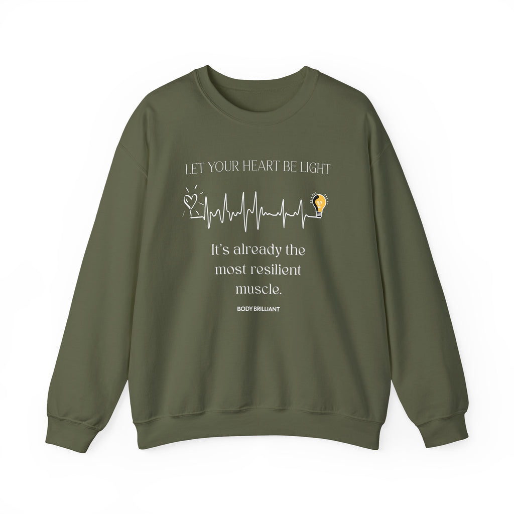 Let your heart be light Sweatshirt | Inspirational Crewneck, Gift for Fitness Lovers, Motivational Apparel, Unisex Sweatshirt, Cozy Fitness Wear