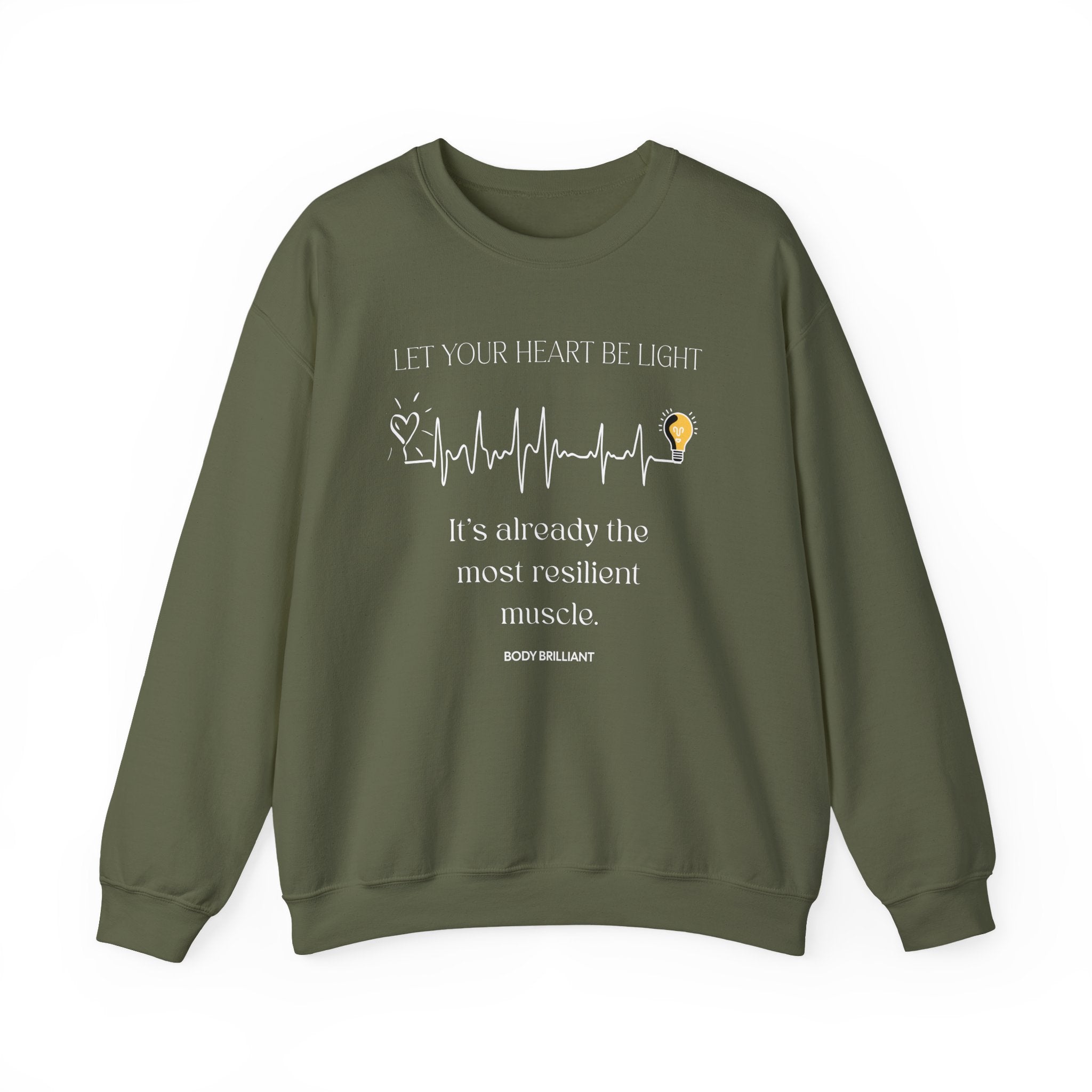 Let your heart be light Sweatshirt | Inspirational Crewneck, Gift for Fitness Lovers, Motivational Apparel, Unisex Sweatshirt, Cozy Fitness Wear