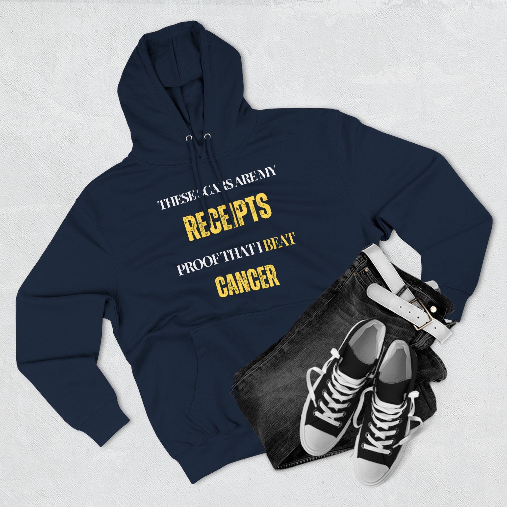 These scars are my receipts. Proof that I beat cancer Hoodie, Unisex Sweatshirt, Casual Wear, Gift for Her, Fall Fashion, Holiday Gift