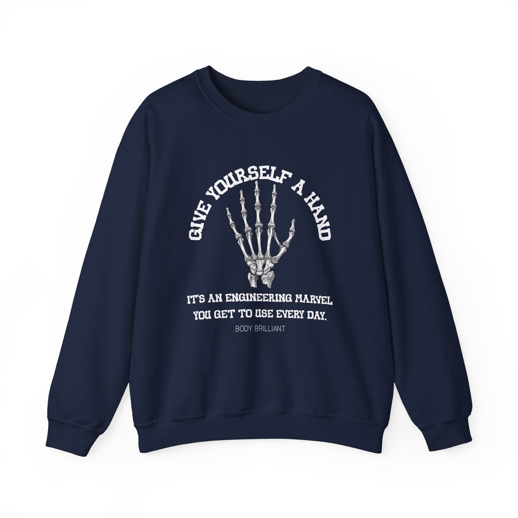 Give yourself a hand Sweatshirt | Inspirational Crewneck, Gift for Fitness Lovers, Motivational Apparel, Unisex Sweatshirt, Cozy Fitness Wear