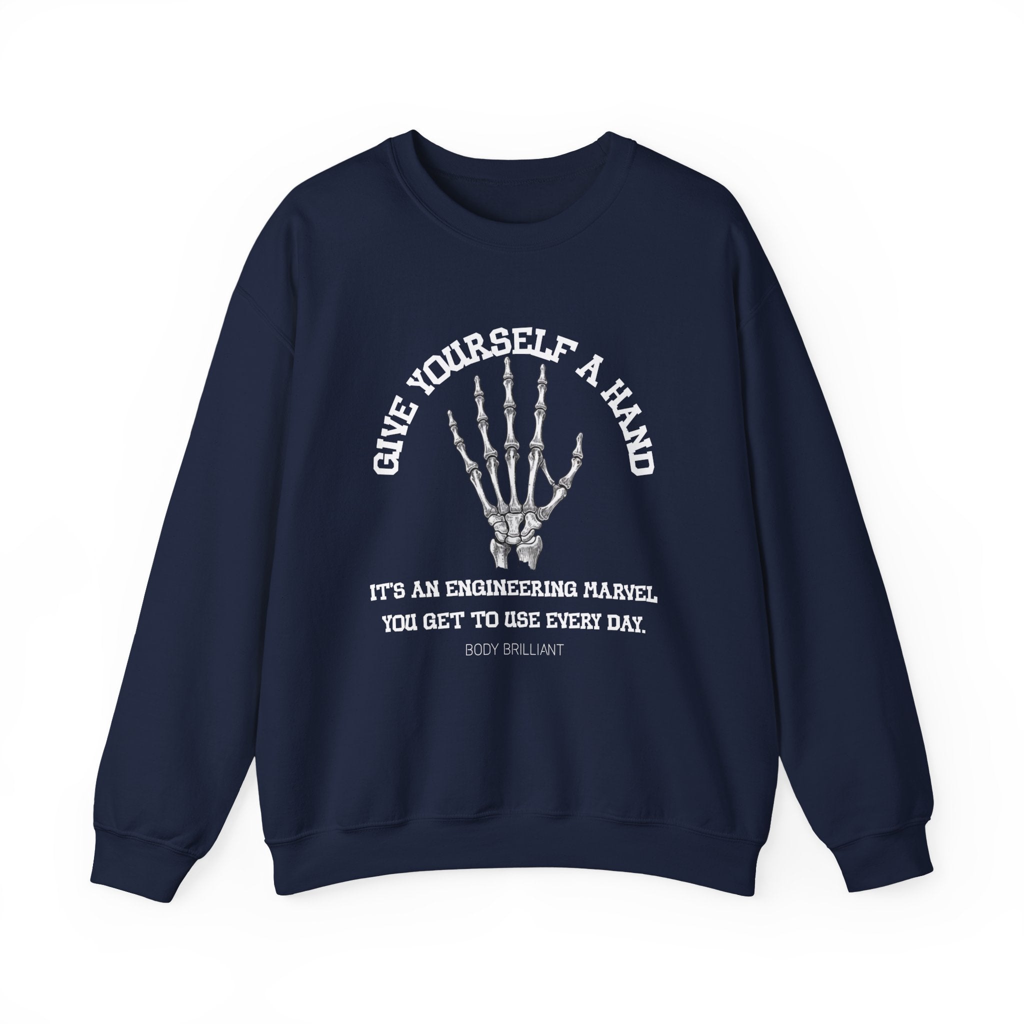 Give yourself a hand Sweatshirt | Inspirational Crewneck, Gift for Fitness Lovers, Motivational Apparel, Unisex Sweatshirt, Cozy Fitness Wear