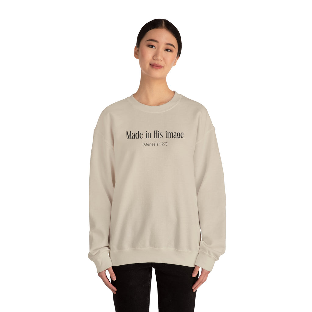 Made in his image Sweatshirt | Inspirational Crewneck, Gift for Fitness Lovers, Motivational Apparel, Unisex Sweatshirt, Cozy Fitness Wear