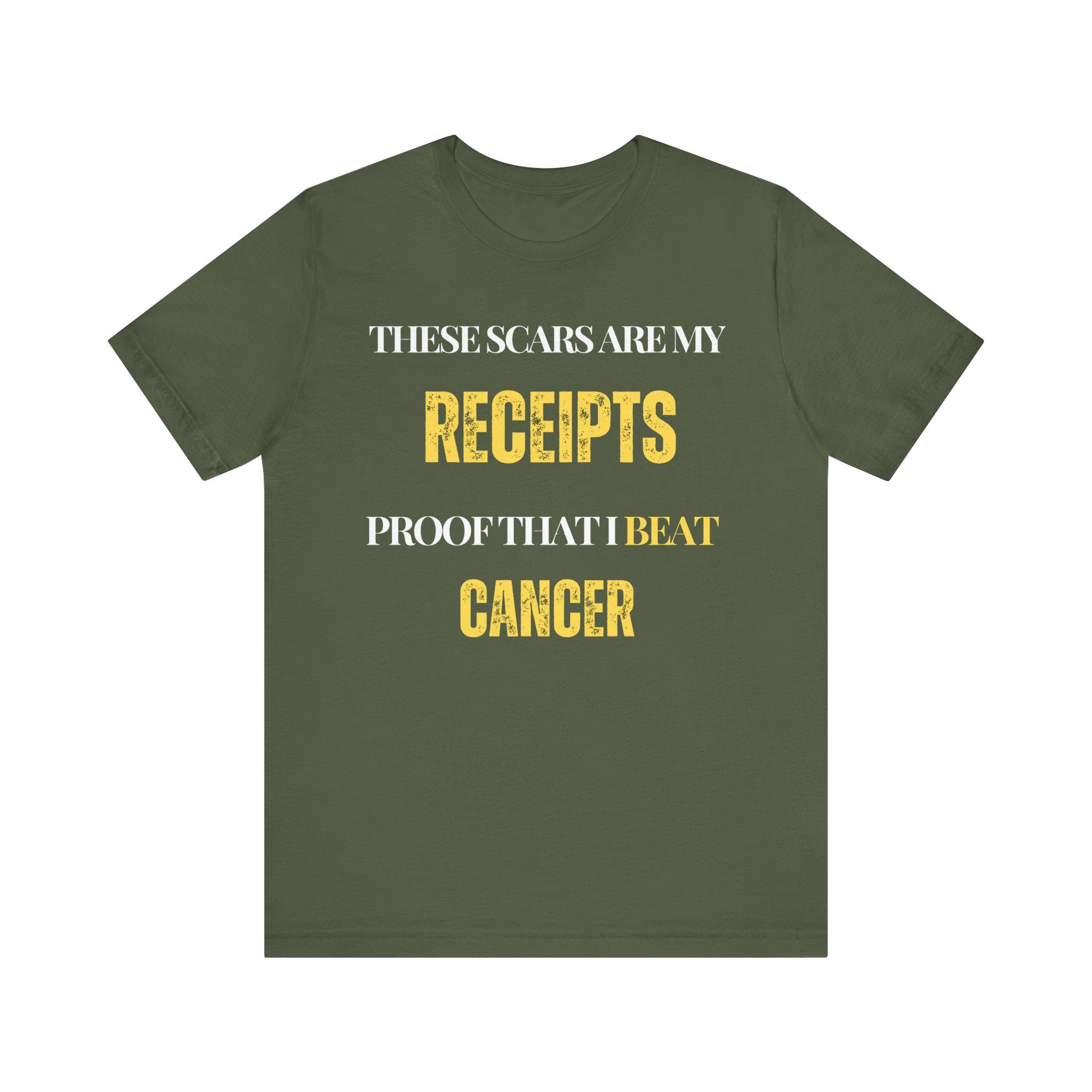 These scars are my receipts Proof that I beat cancer Tee, Unisex Jersey Shirt, Motivational Gift, Spiritual Apparel, Perfect for Everyday Wear