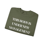 This body is under new management. Cancer free Sweatshirt | Inspirational Crewneck, Gift for Fitness Lovers, Motivational Apparel, Unisex Sweatshirt, Cozy Fitness Wear
