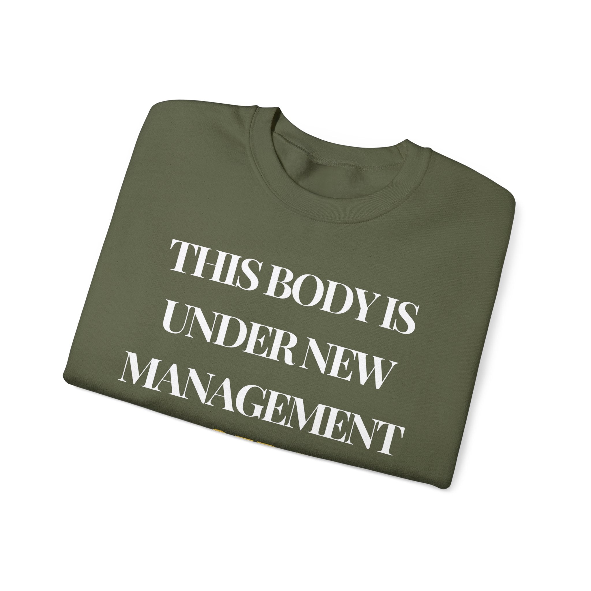 This body is under new management. Cancer free Sweatshirt | Inspirational Crewneck, Gift for Fitness Lovers, Motivational Apparel, Unisex Sweatshirt, Cozy Fitness Wear