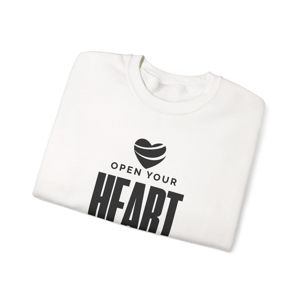 Open Your Heart Sweatshirt | Inspirational Crewneck, Gift for Fitness Lovers, Motivational Apparel, Unisex Sweatshirt, Cozy Fitness Wear
