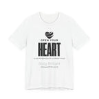 Open Your Heart Inspirational Tee, Unisex Jersey Shirt, Motivational Gift, Spiritual Apparel, Perfect for Everyday Wear