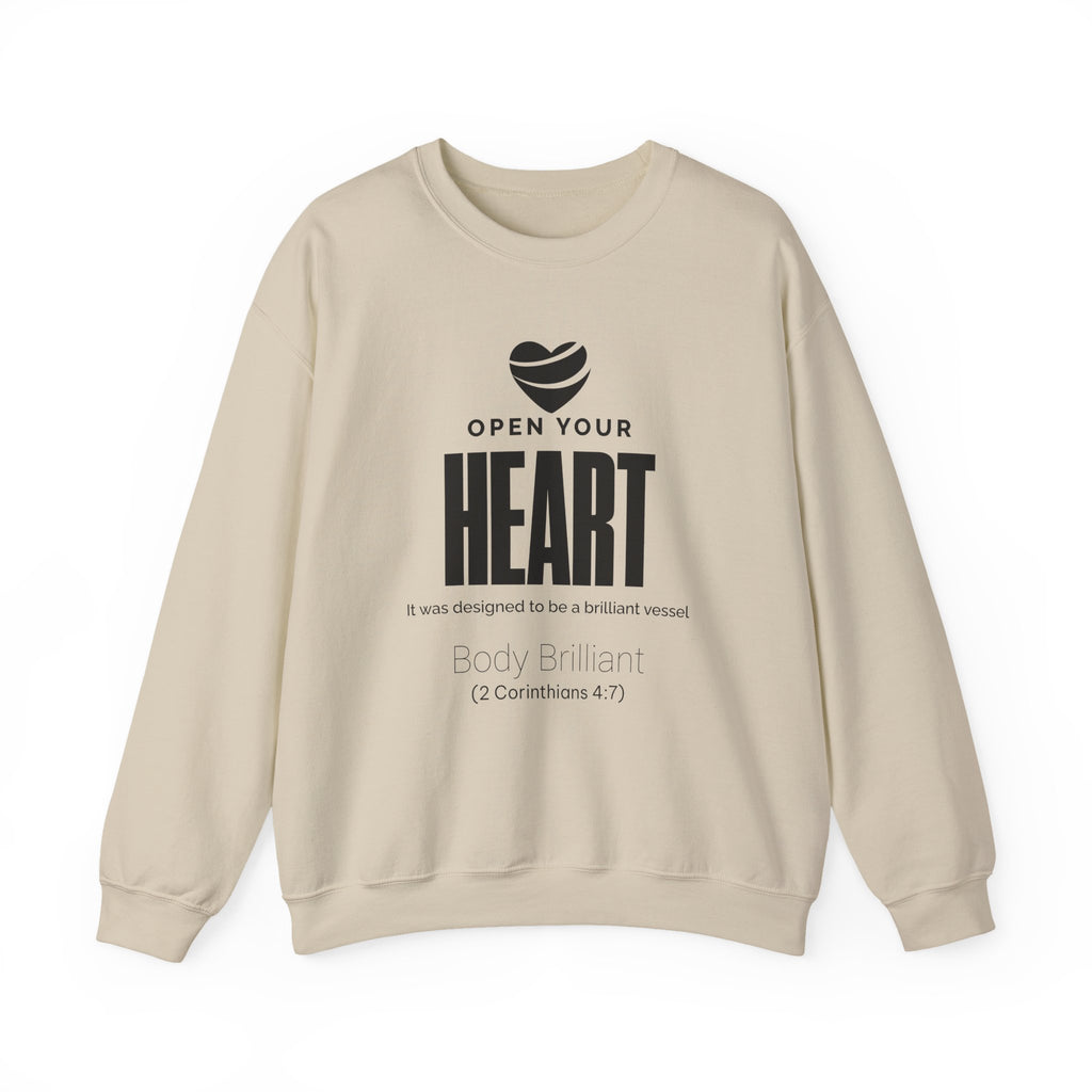 Open Your Heart Sweatshirt | Inspirational Crewneck, Gift for Fitness Lovers, Motivational Apparel, Unisex Sweatshirt, Cozy Fitness Wear