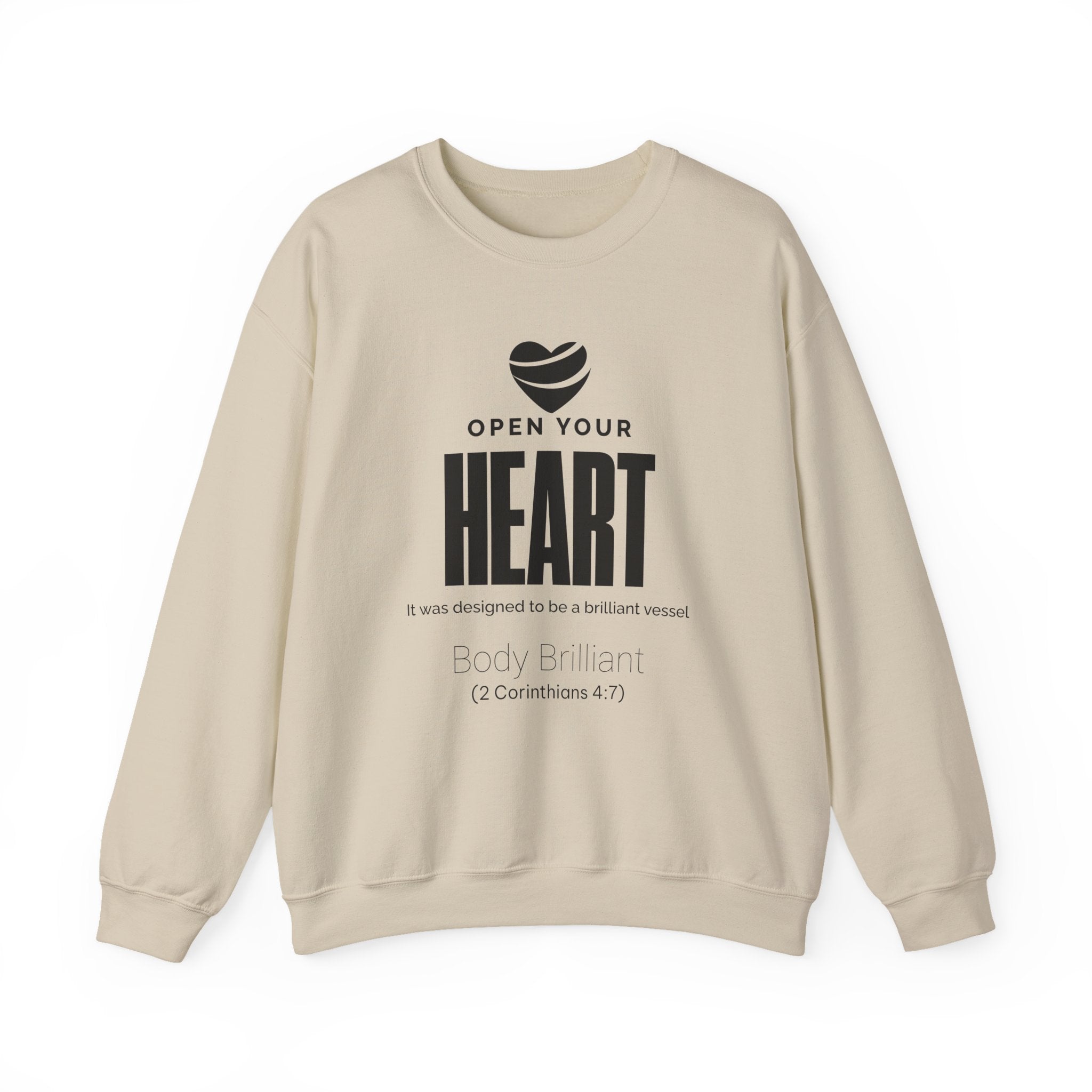Open Your Heart Sweatshirt | Inspirational Crewneck, Gift for Fitness Lovers, Motivational Apparel, Unisex Sweatshirt, Cozy Fitness Wear