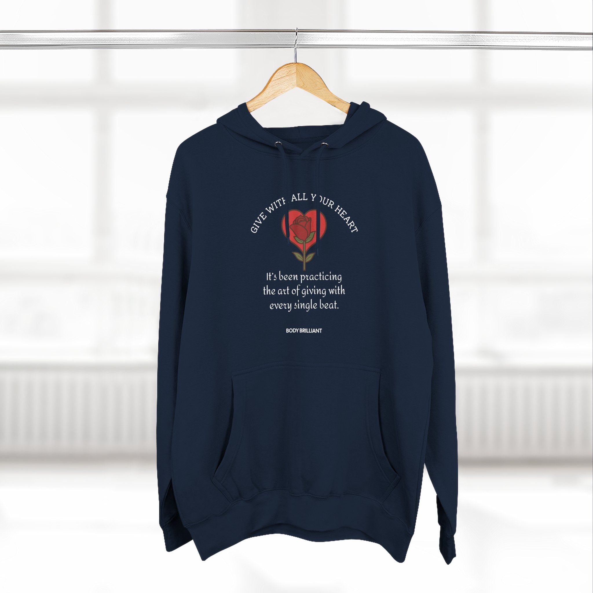 Give with all your heart Hoodie, Unisex Sweatshirt, Casual Wear, Gift for Her, Fall Fashion, Holiday Gift
