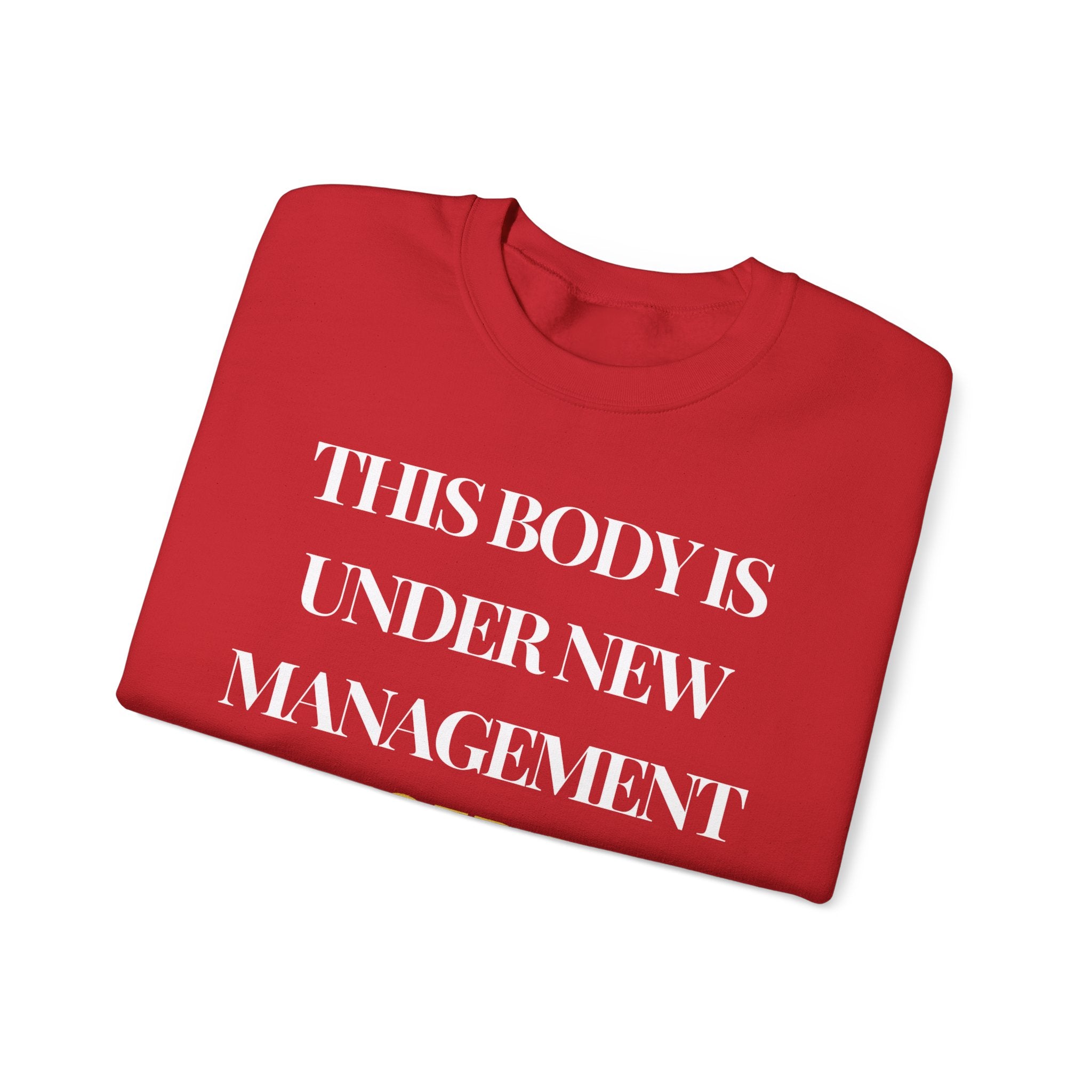 This body is under new management. Cancer free Sweatshirt | Inspirational Crewneck, Gift for Fitness Lovers, Motivational Apparel, Unisex Sweatshirt, Cozy Fitness Wear