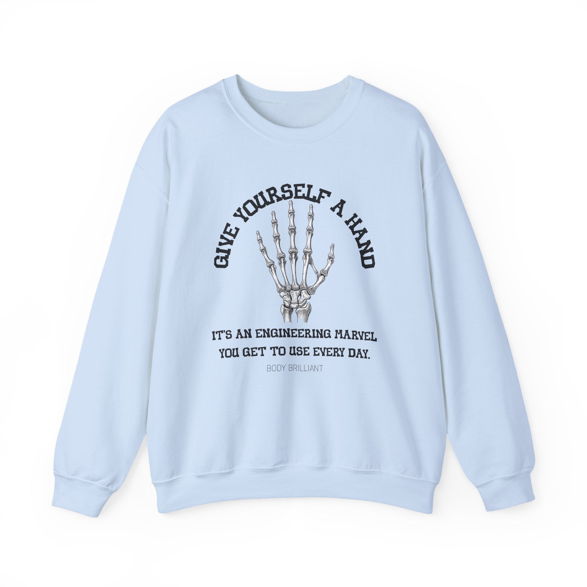 Give yourself a hand Sweatshirt | Inspirational Crewneck, Gift for Fitness Lovers, Motivational Apparel, Unisex Sweatshirt, Cozy Fitness Wear